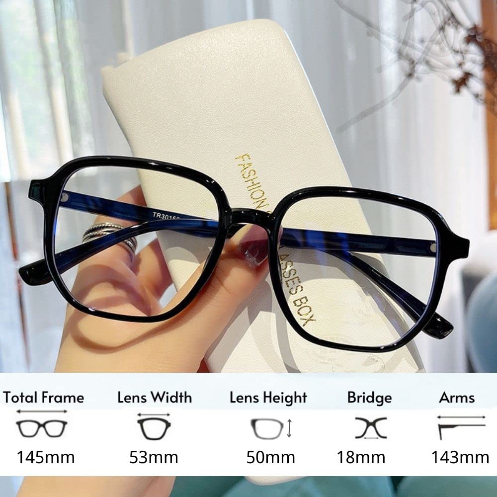 Square Blue Light Reading Glasses Lightweight Frame Eye Strain
