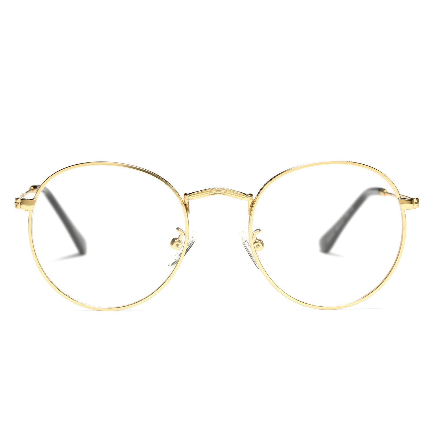 Classic Round Metal Glasses Clear Lens Unisex Frame