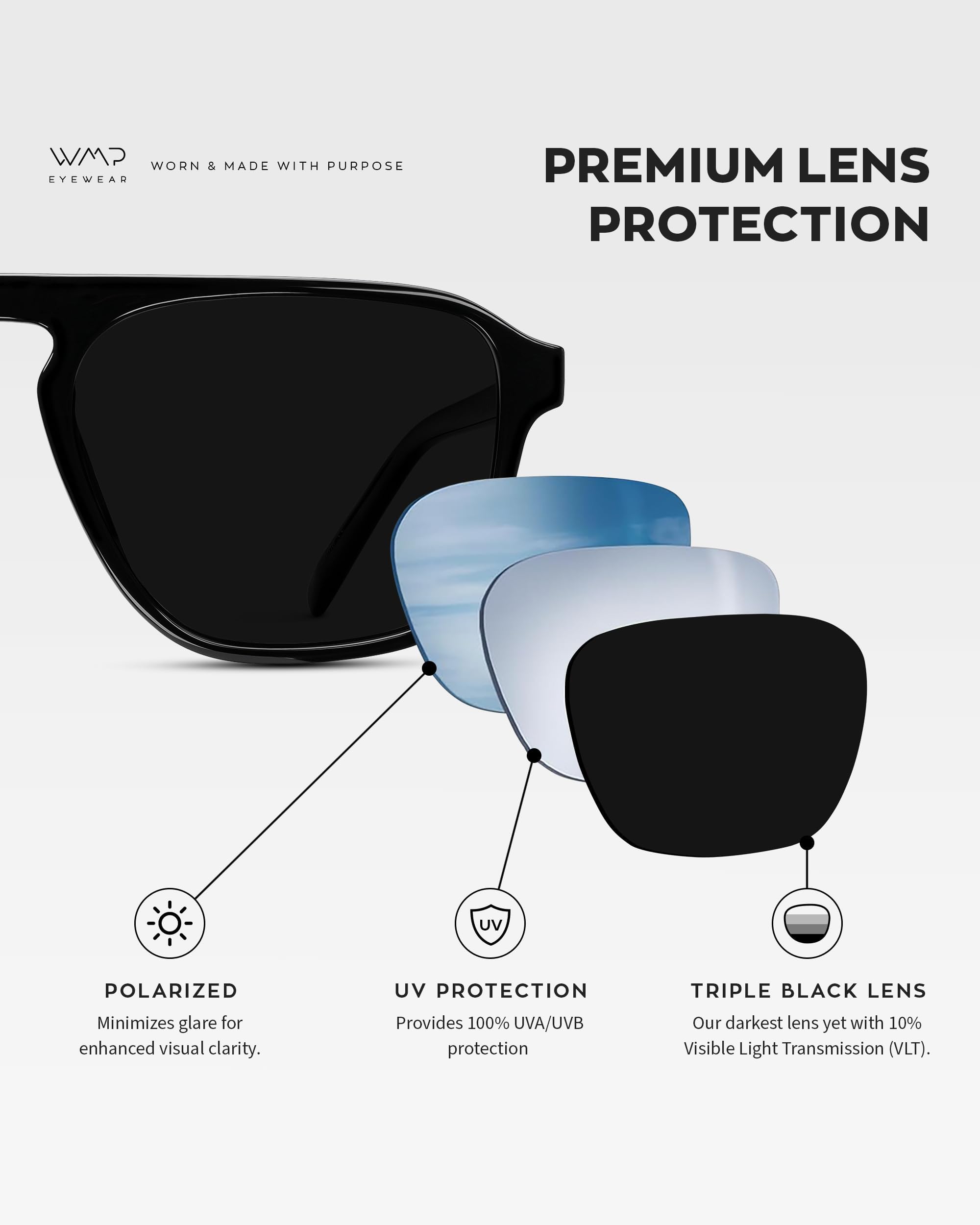 Polarized Aviator Square Sunglasses One Bridge Frame