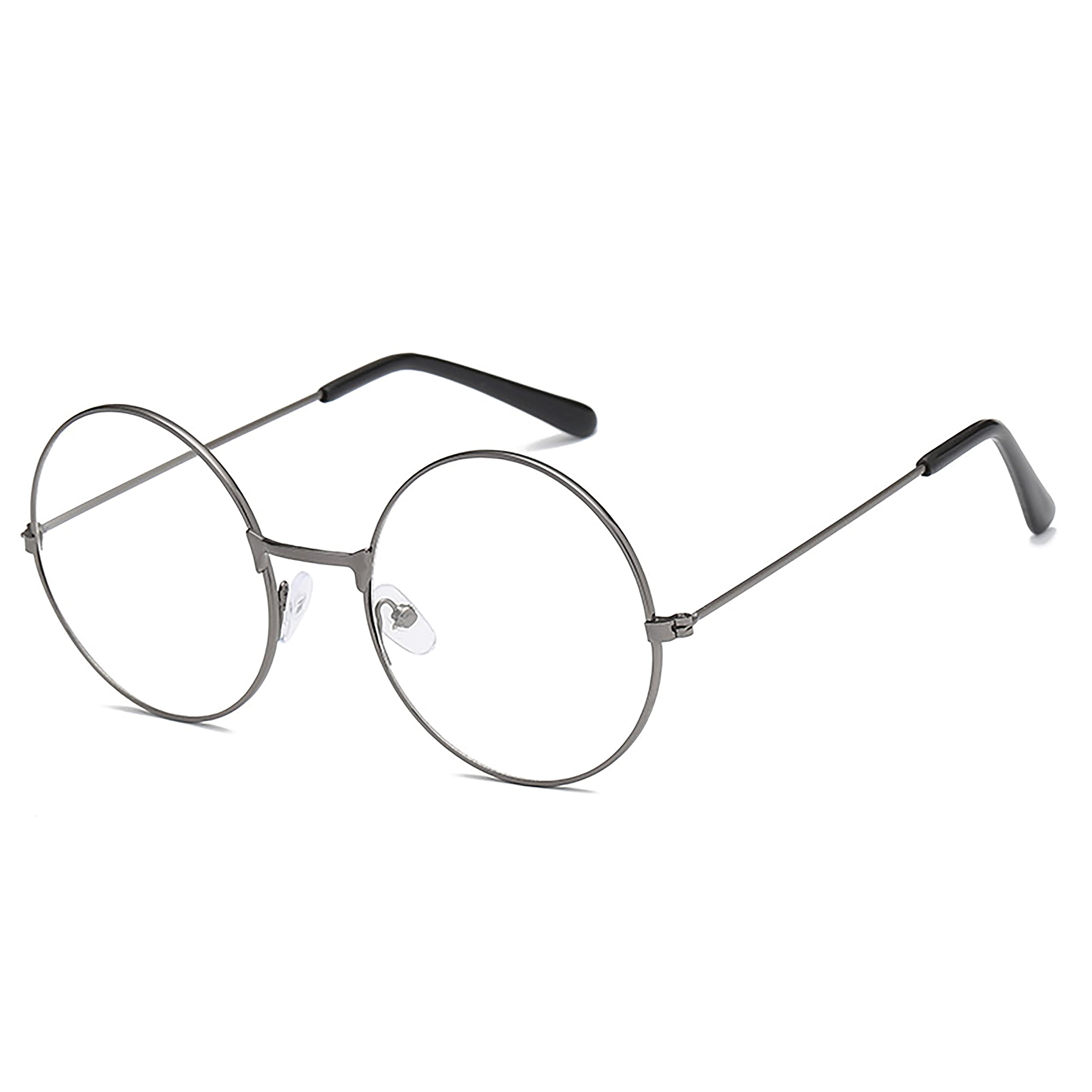 Classic Round Glasses Clear Lens Metal Frame Non Prescription