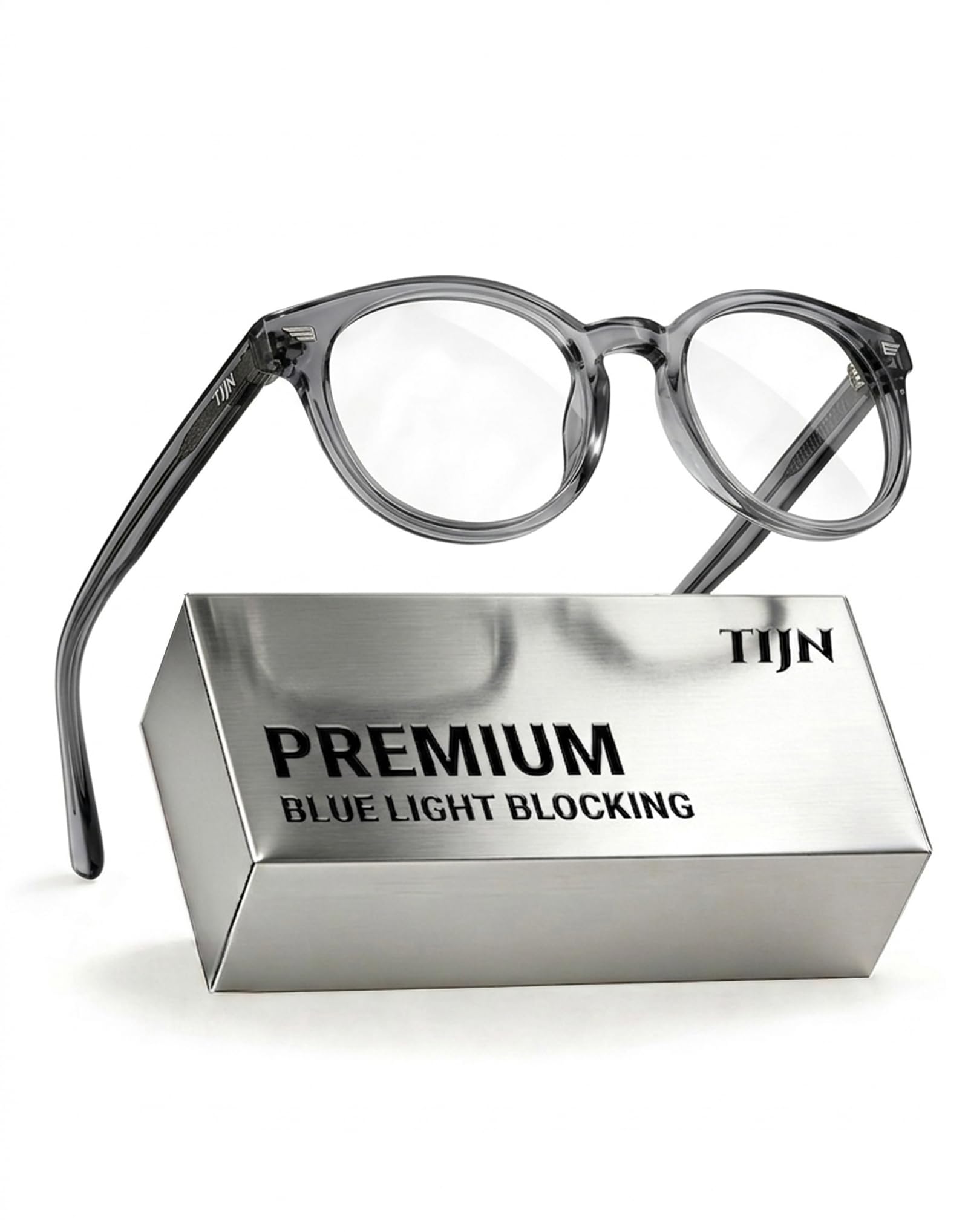 Vintage Round Blue Light Blocking Glasses Thick Rim Frame