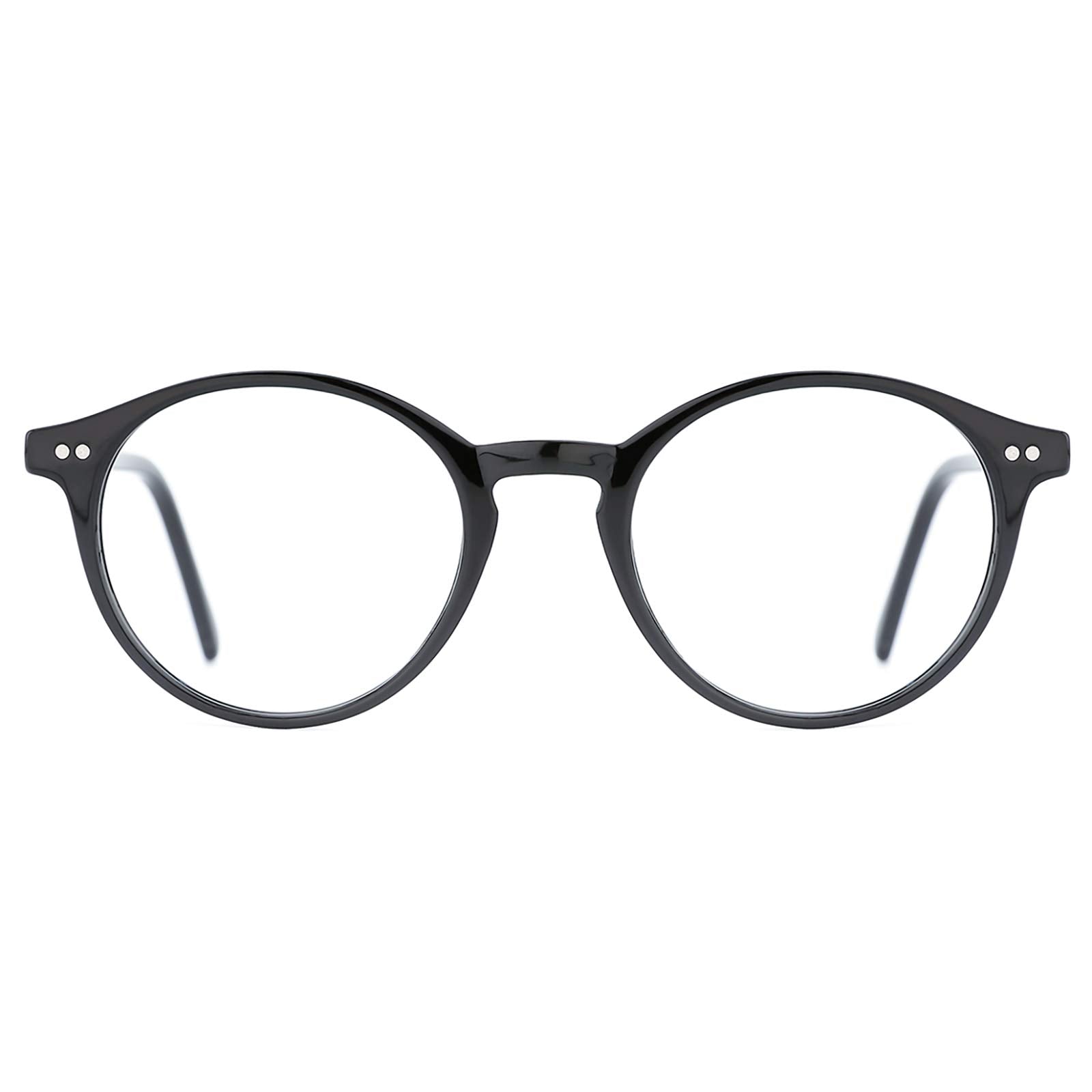 Vintage Round Blue Light Blocking Glasses Thick Rim Frame
