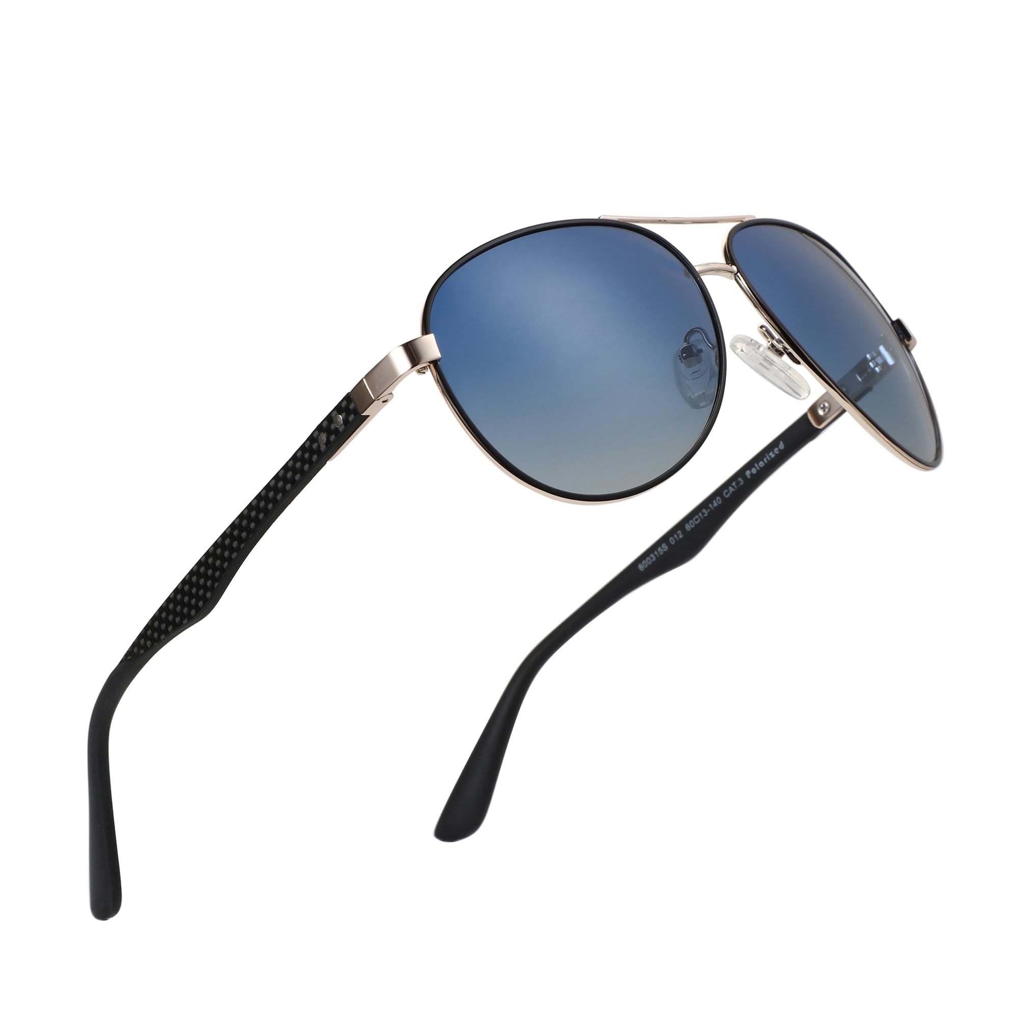 Polarized Aviator Sunglasses Carbon Fiber Temple UV Protection