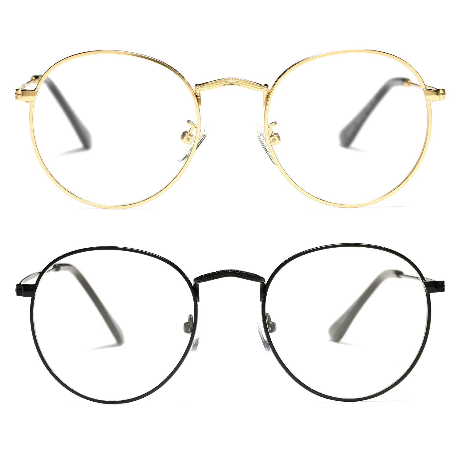 Classic Round Metal Glasses Clear Lens Unisex Frame