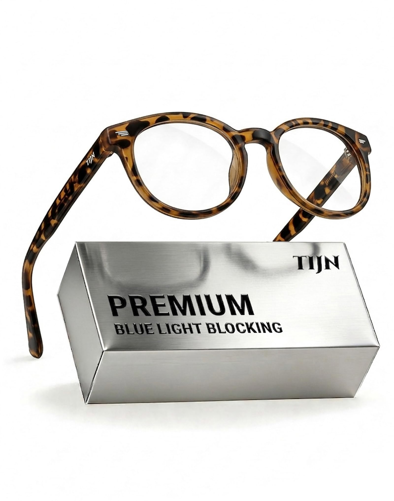 Vintage Round Blue Light Blocking Glasses Thick Rim Frame