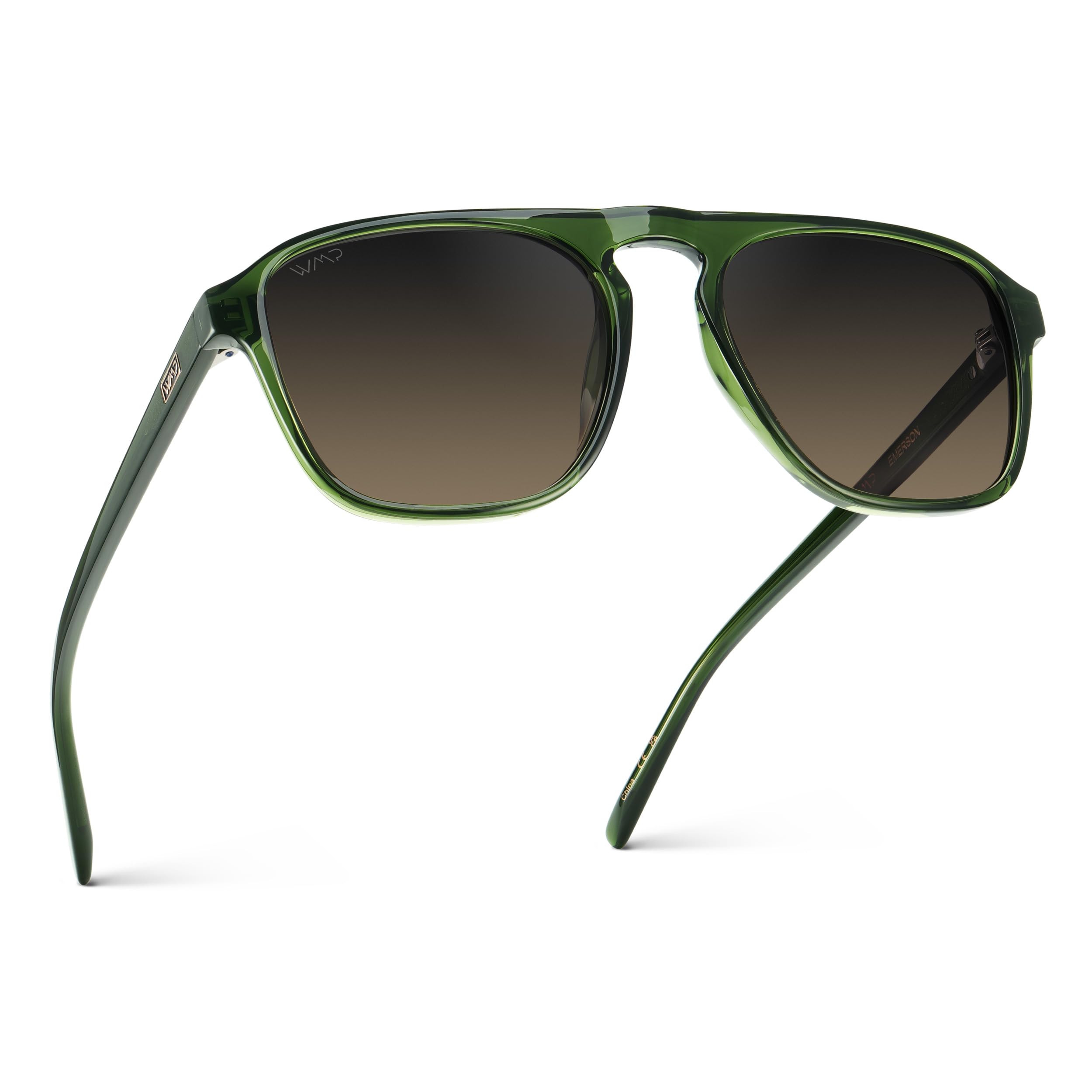 Polarized Aviator Square Sunglasses One Bridge Frame