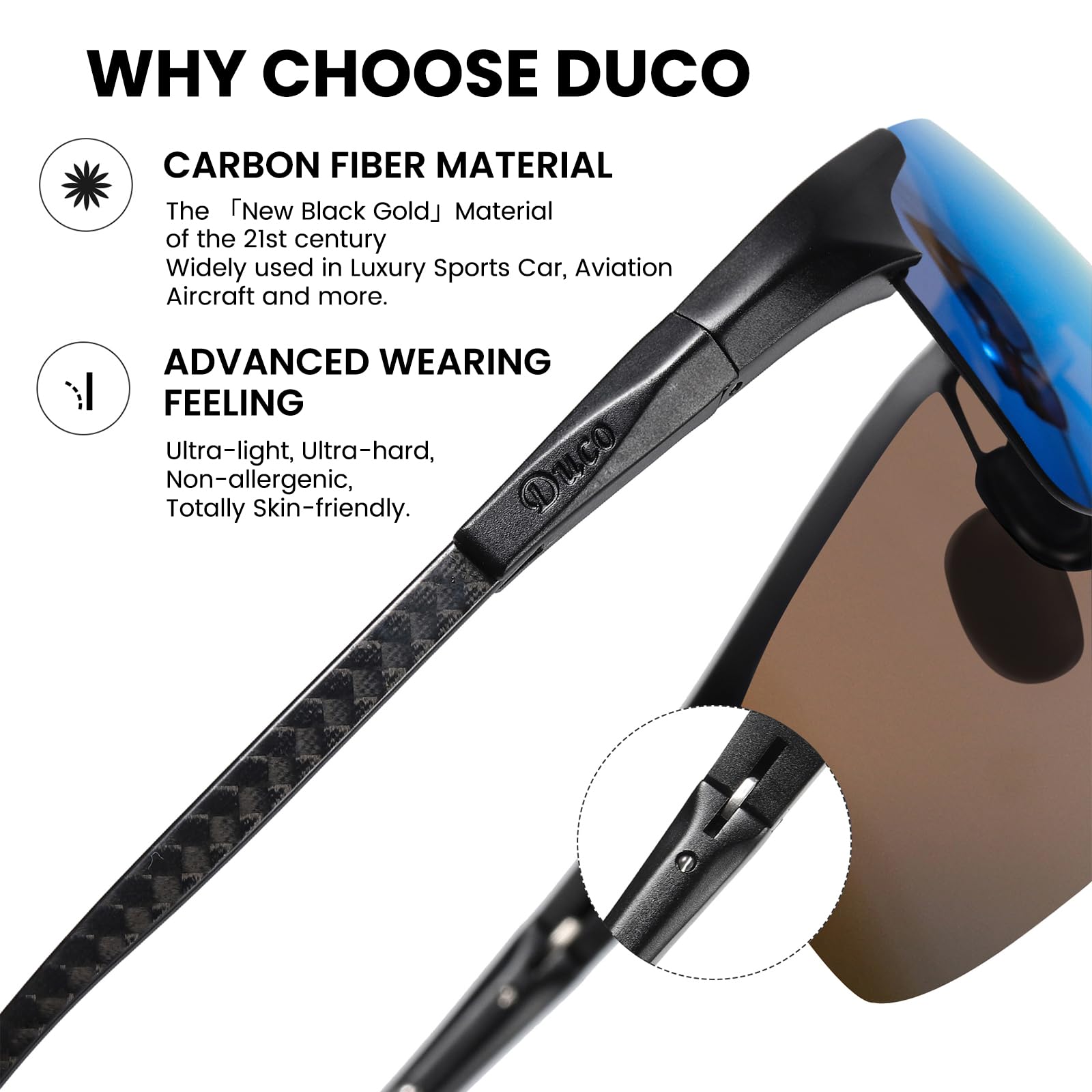 Ultralight Carbon Fiber Polarized Sunglasses UV400