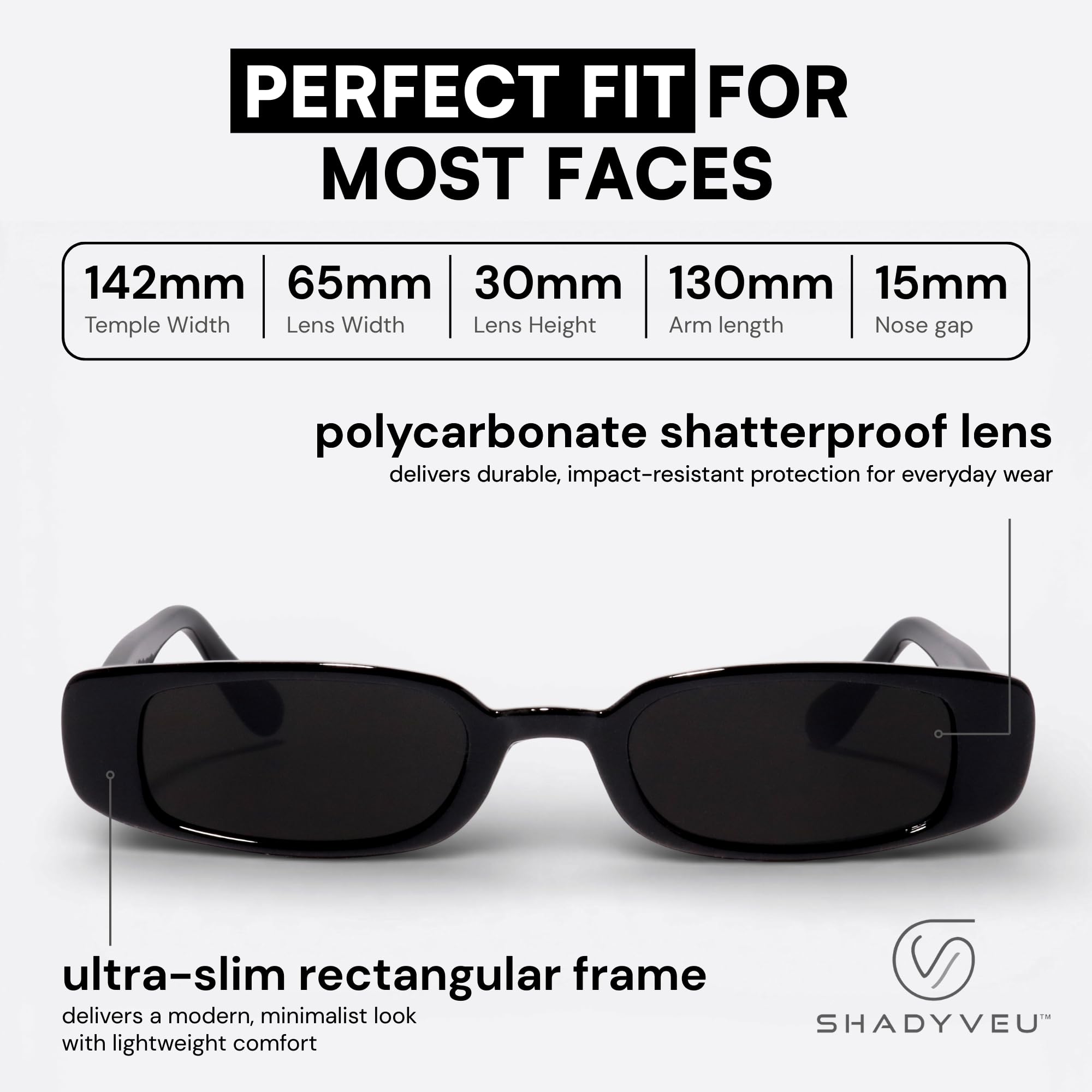 Slim Rectangular Sunglasses Vintage Retro UV Protection