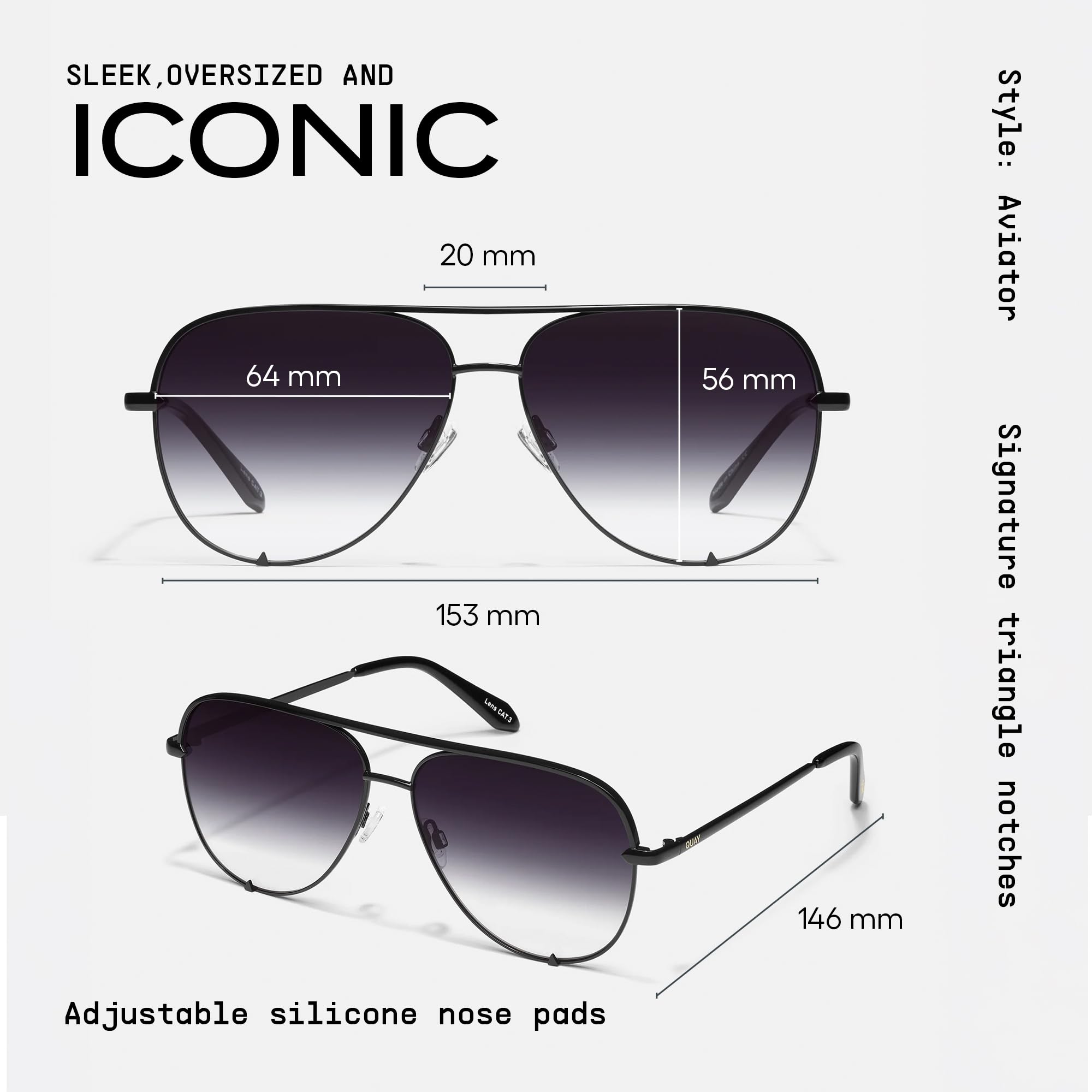 Oversized Aviator Polarized Sunglasses UV Protection Frame