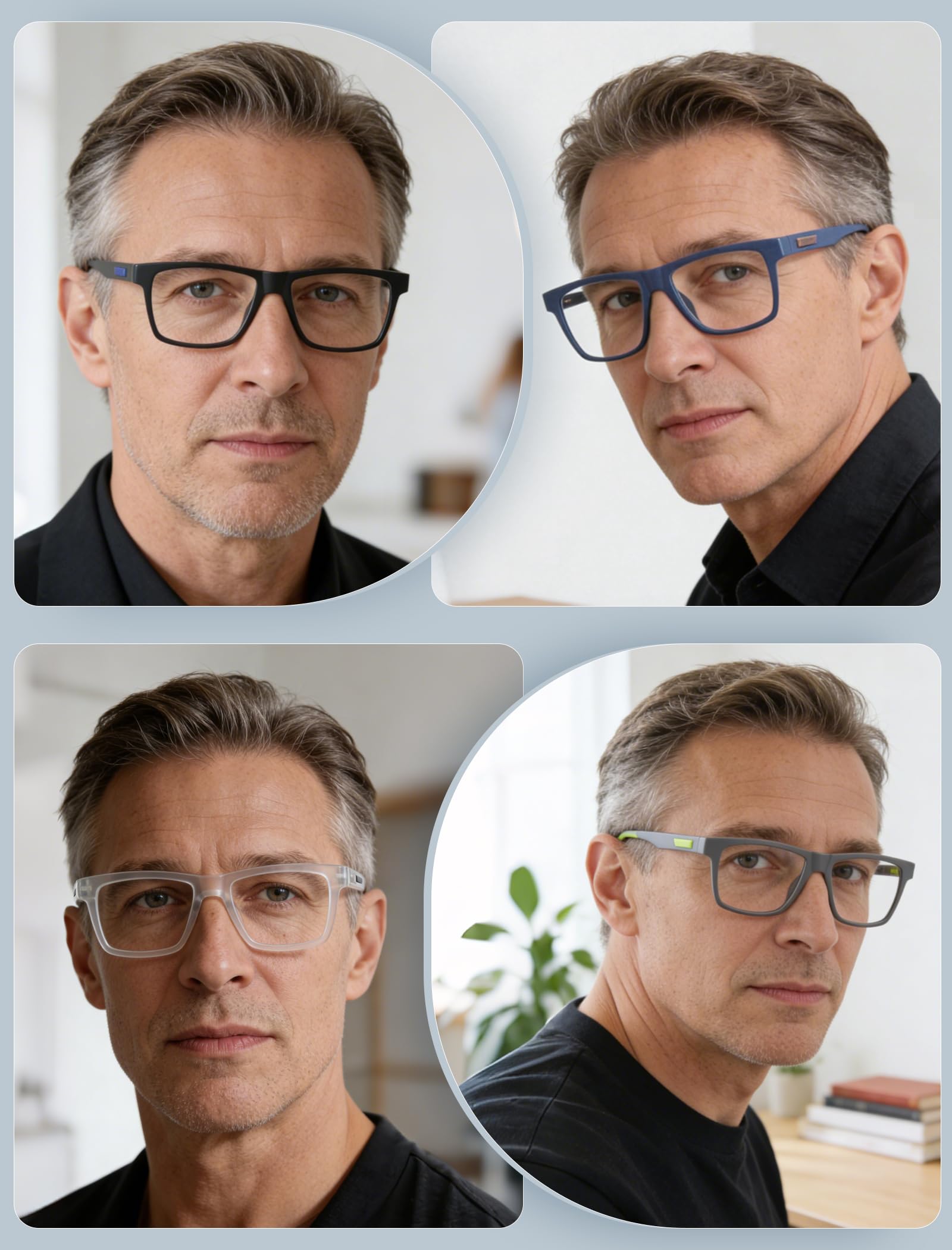 Oversized Reading Glasses Blue Light Anti-Glare UV Protection