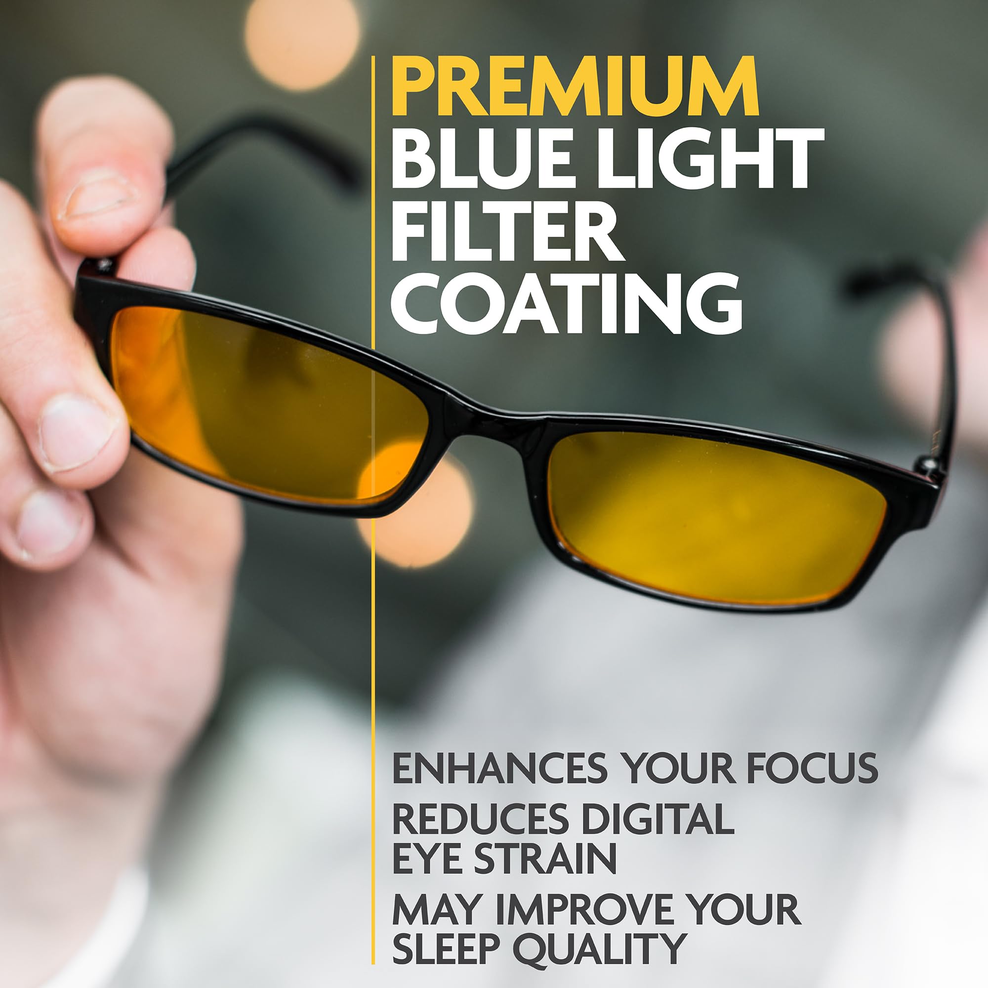 Blue Light Reading Glasses Computer Use Clear Lens 0–3.0