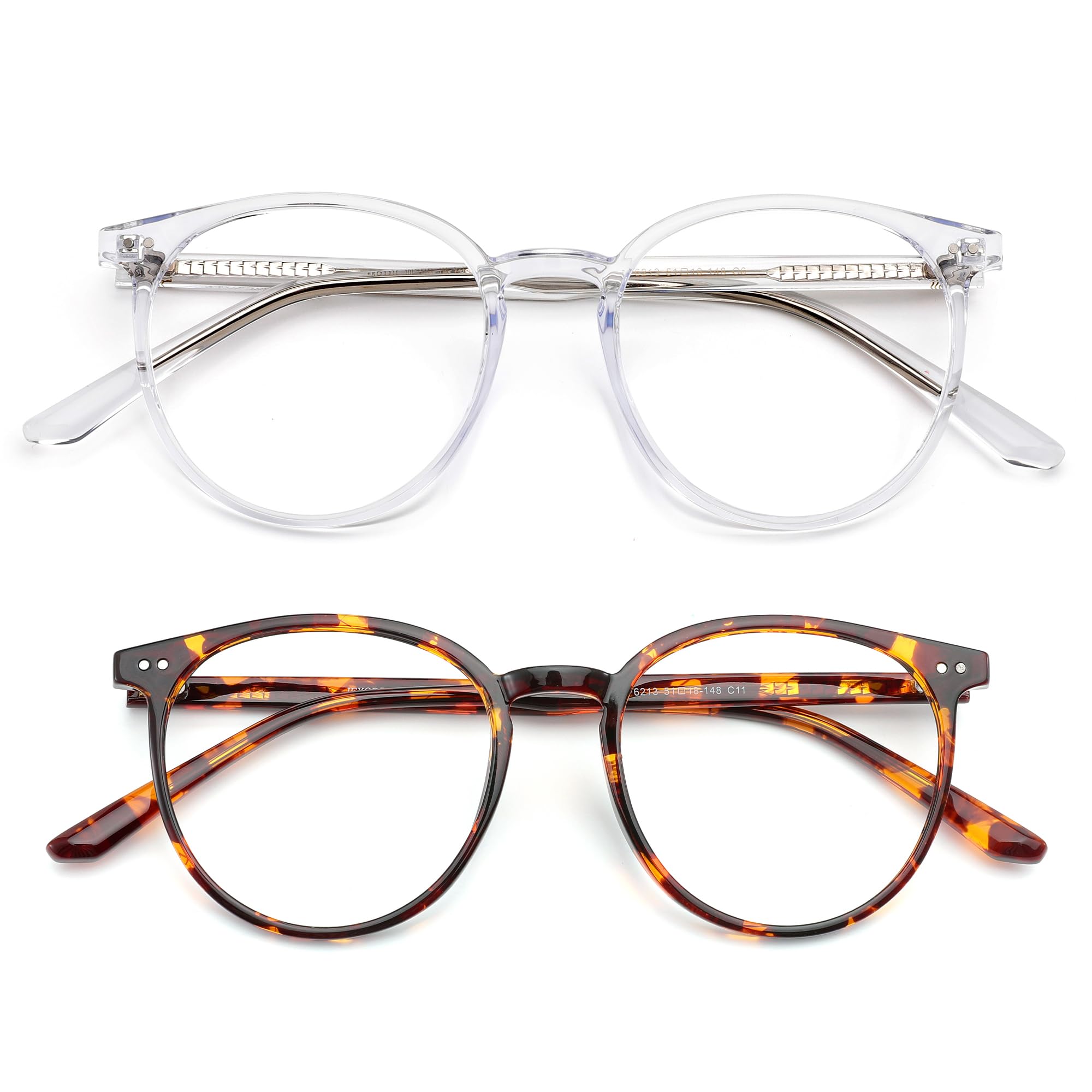 Round Blue Light Blocking Glasses Anti Eyestrain Computer Use