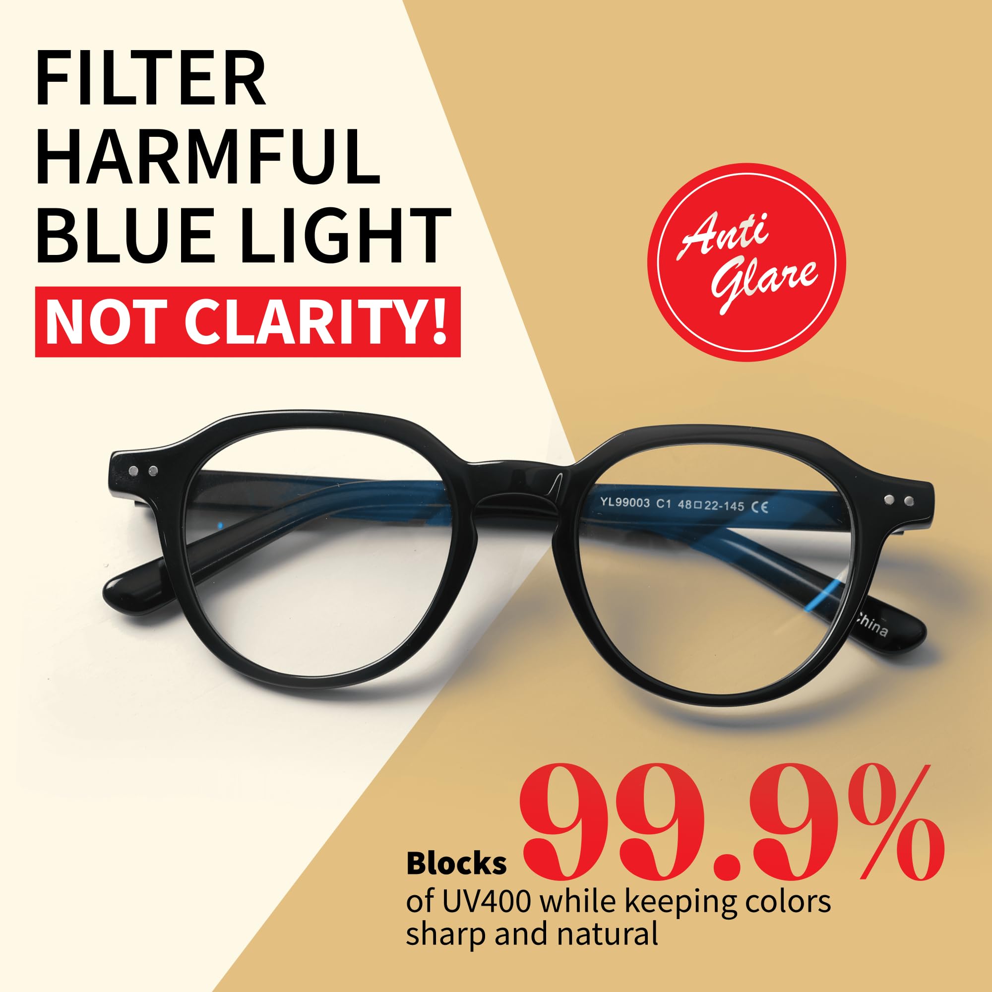 Blue Light Blocking Glasses Computer Eyewear Reduce Eye Strain