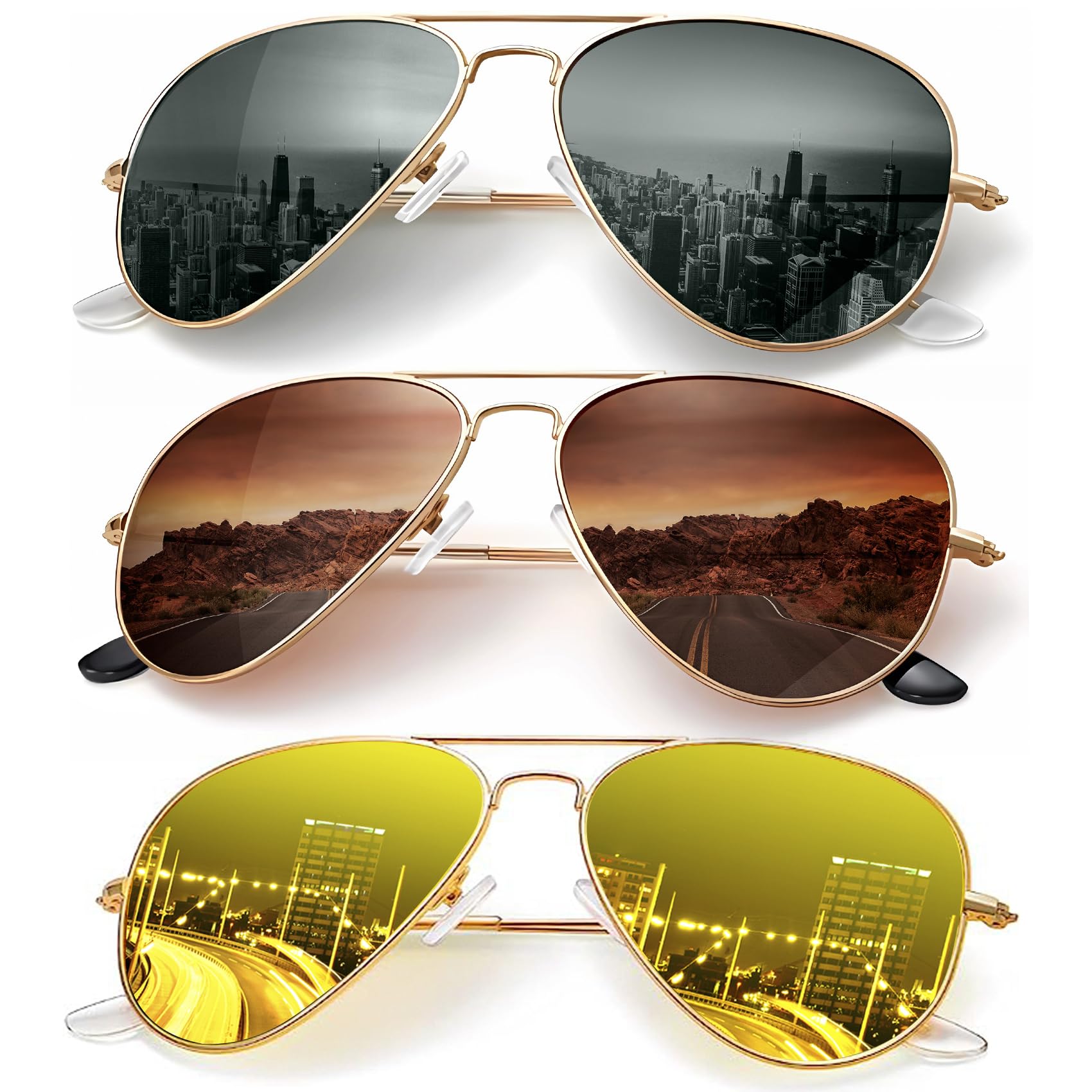 Classic Aviator Polarized Sunglasses UV Protection Frame