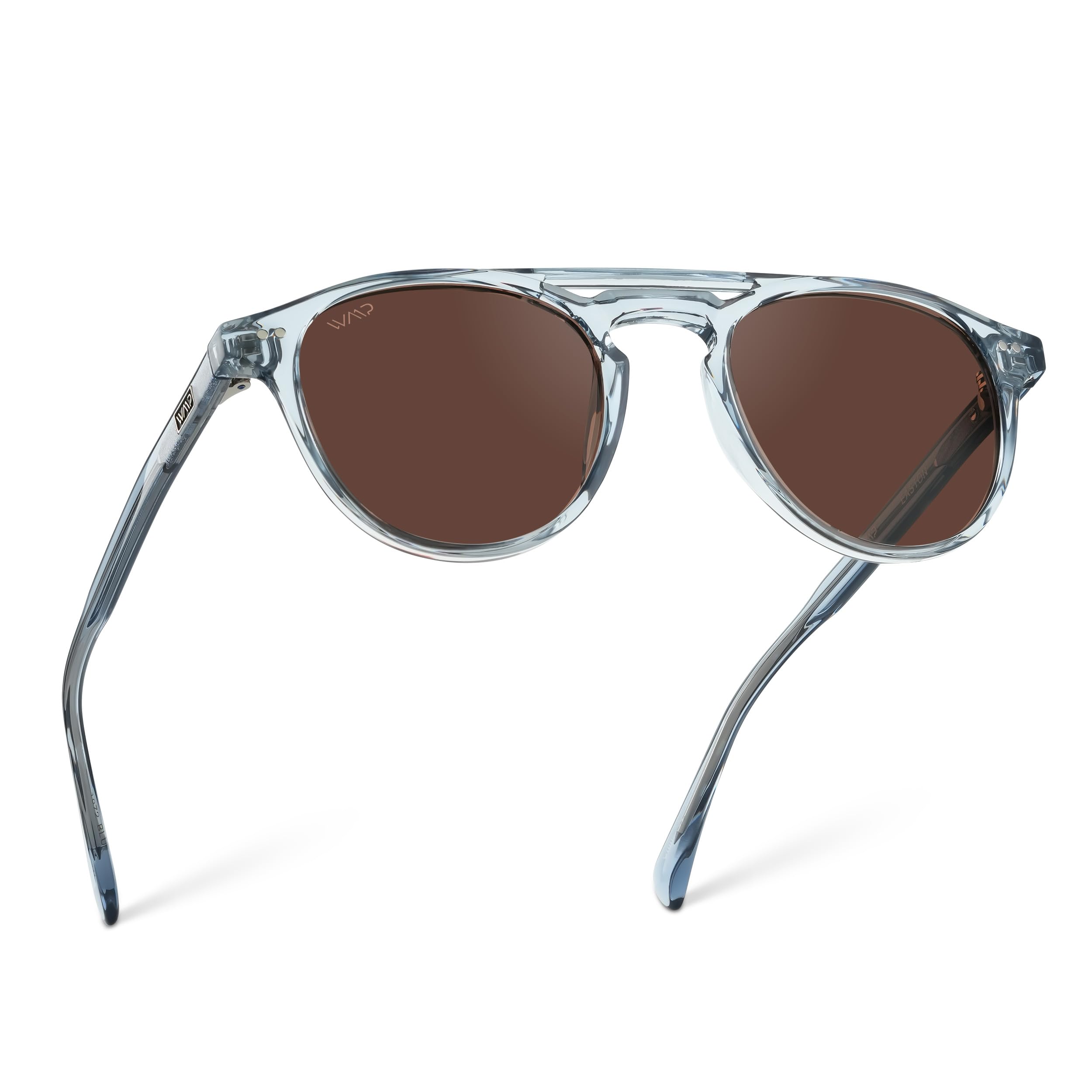 Square Polarized Sunglasses Narrow Fit Double Bridge Frame