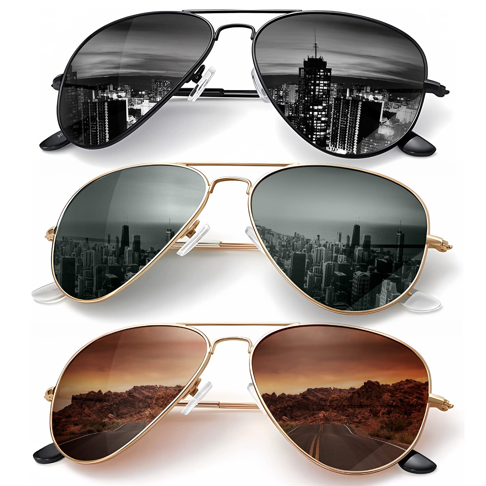 Classic Aviator Polarized Sunglasses UV Protection Frame