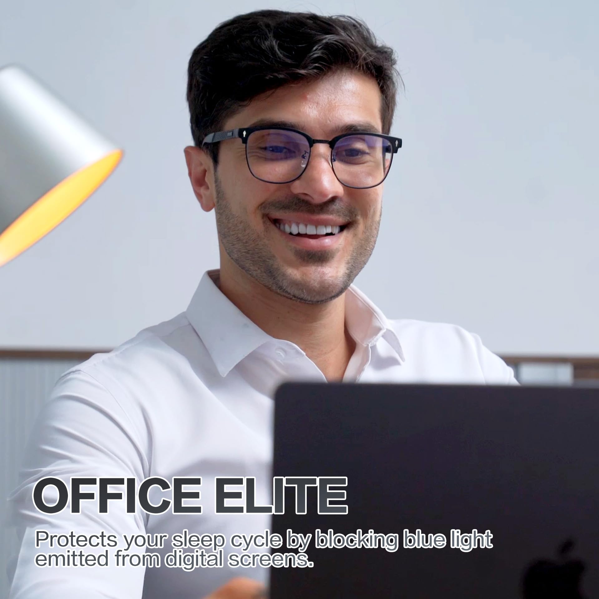 Blue Light Blocking Glasses Al-Mg Metal Frame Clear Lens