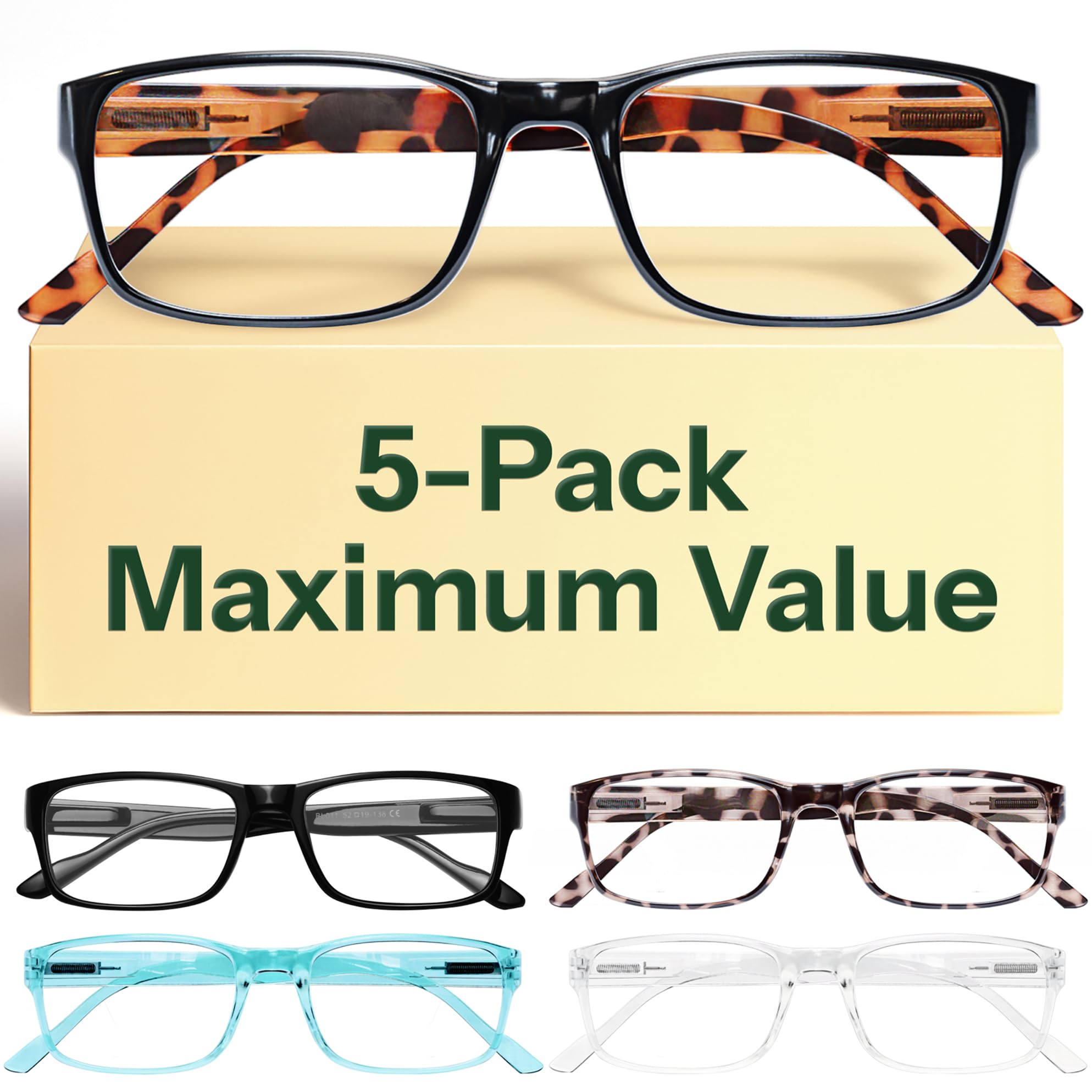 Blue Light Blocking Reading Glasses Computer Readers Value Pack