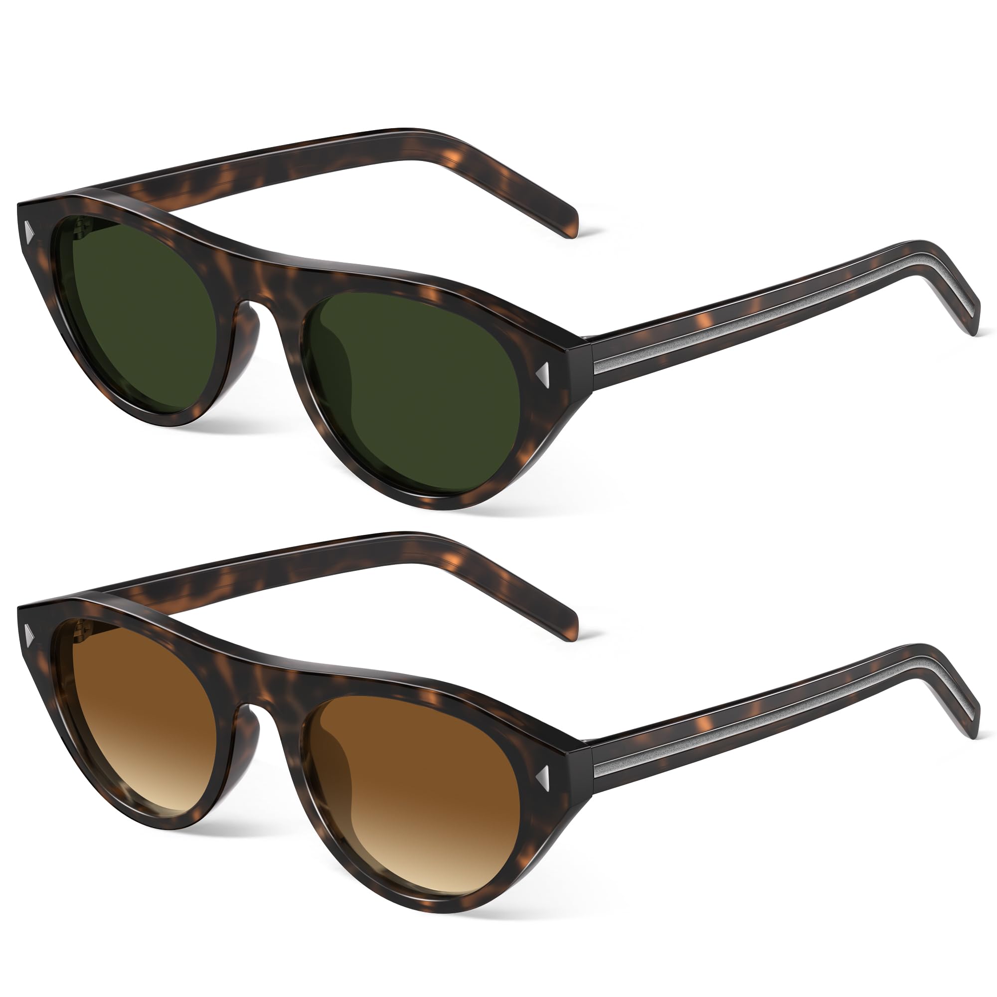 Retro Oval Cat Eye Sunglasses Y2K Vintage Frame