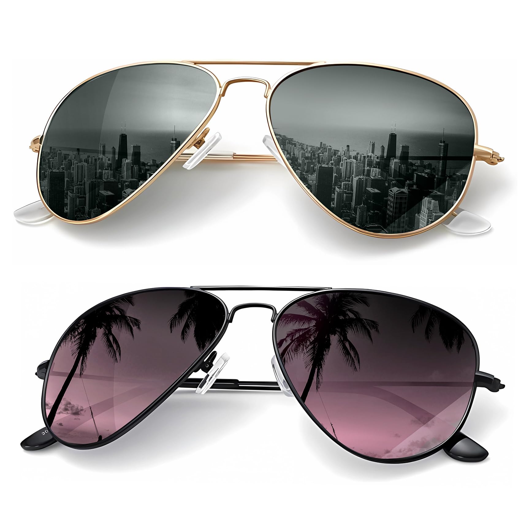 Classic Aviator Polarized Sunglasses UV Protection Frame