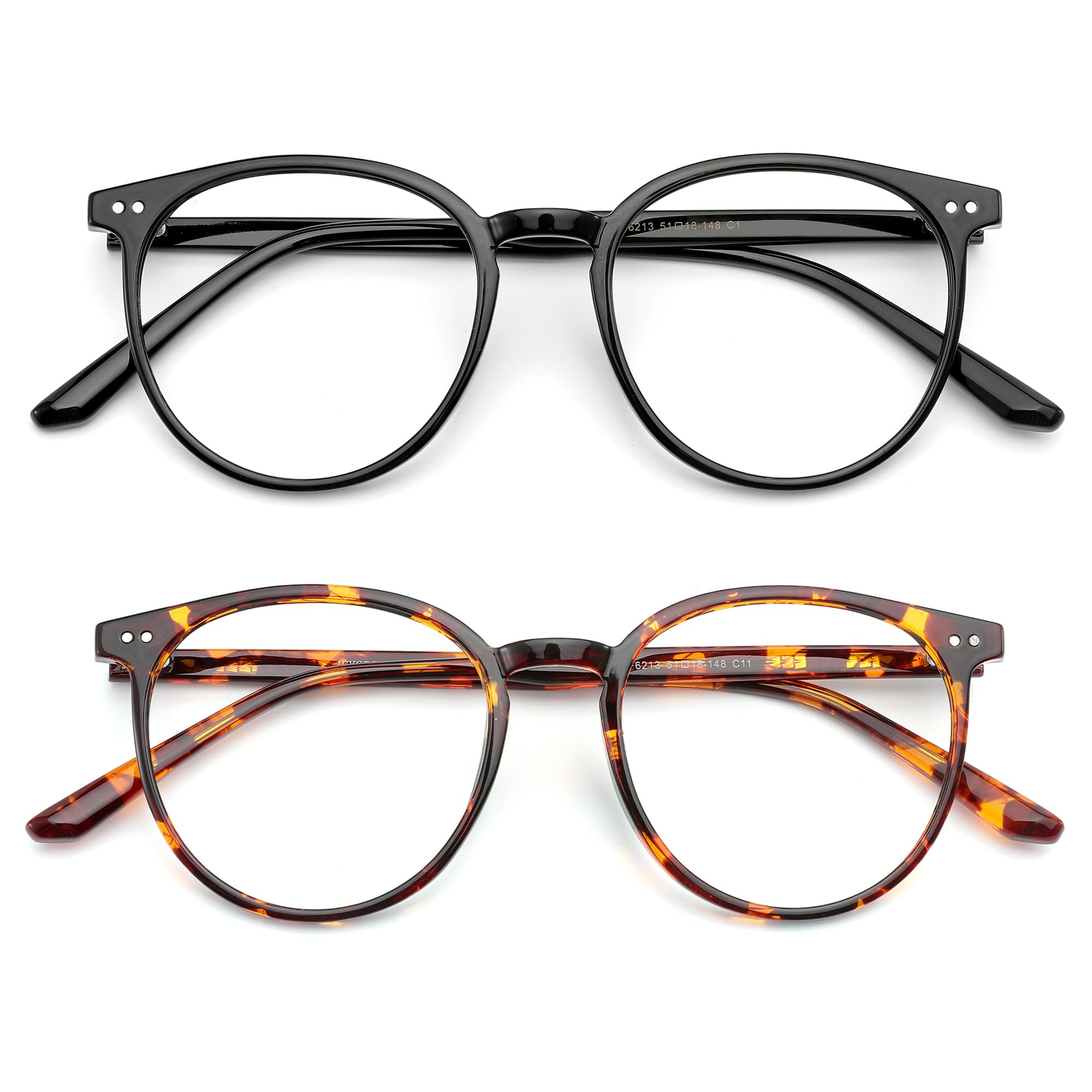 Round Blue Light Blocking Glasses Anti Eyestrain Computer Use