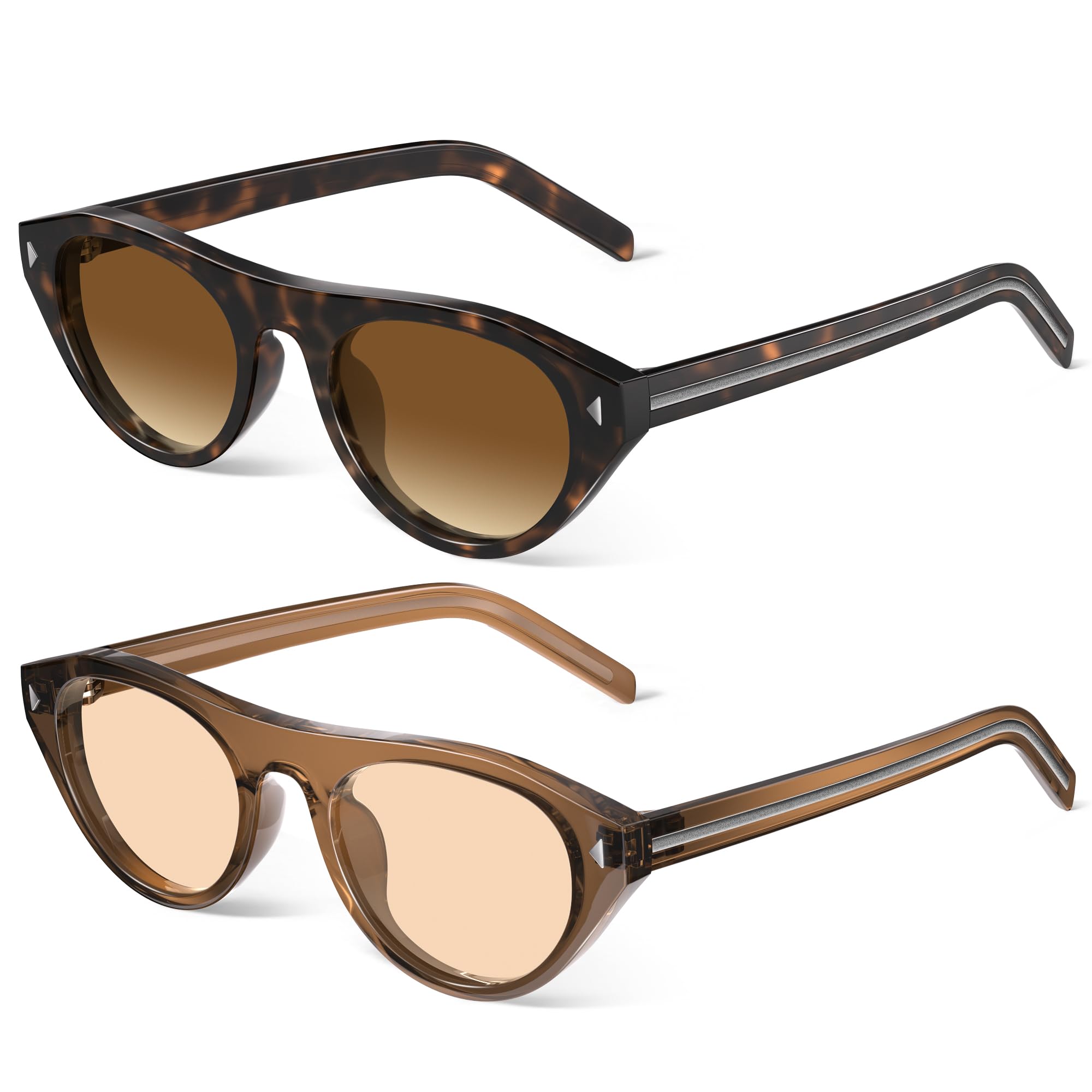Retro Oval Cat Eye Sunglasses Y2K Vintage Frame