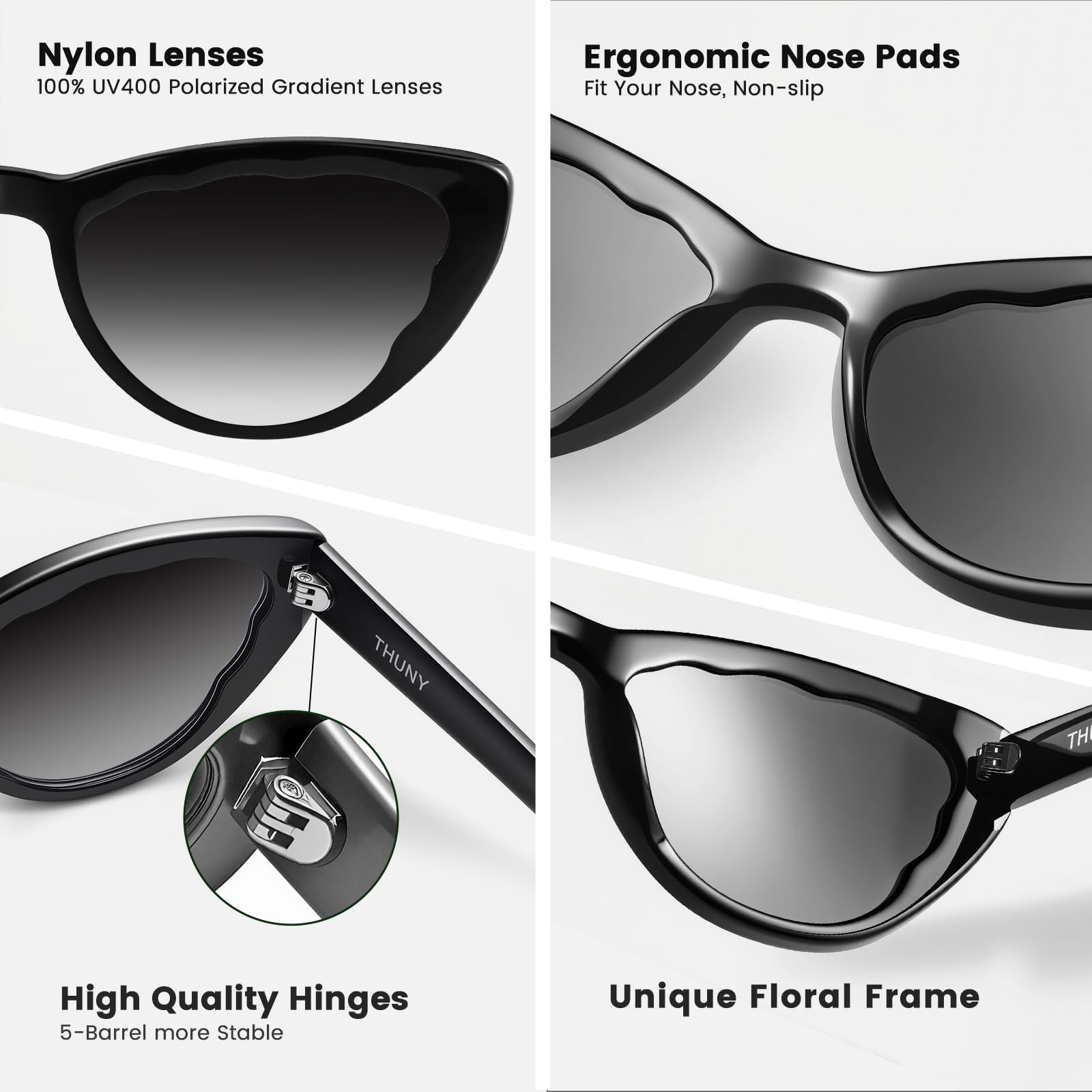 Retro Cat Eye Sunglasses Gradient Frame UV400 Protection