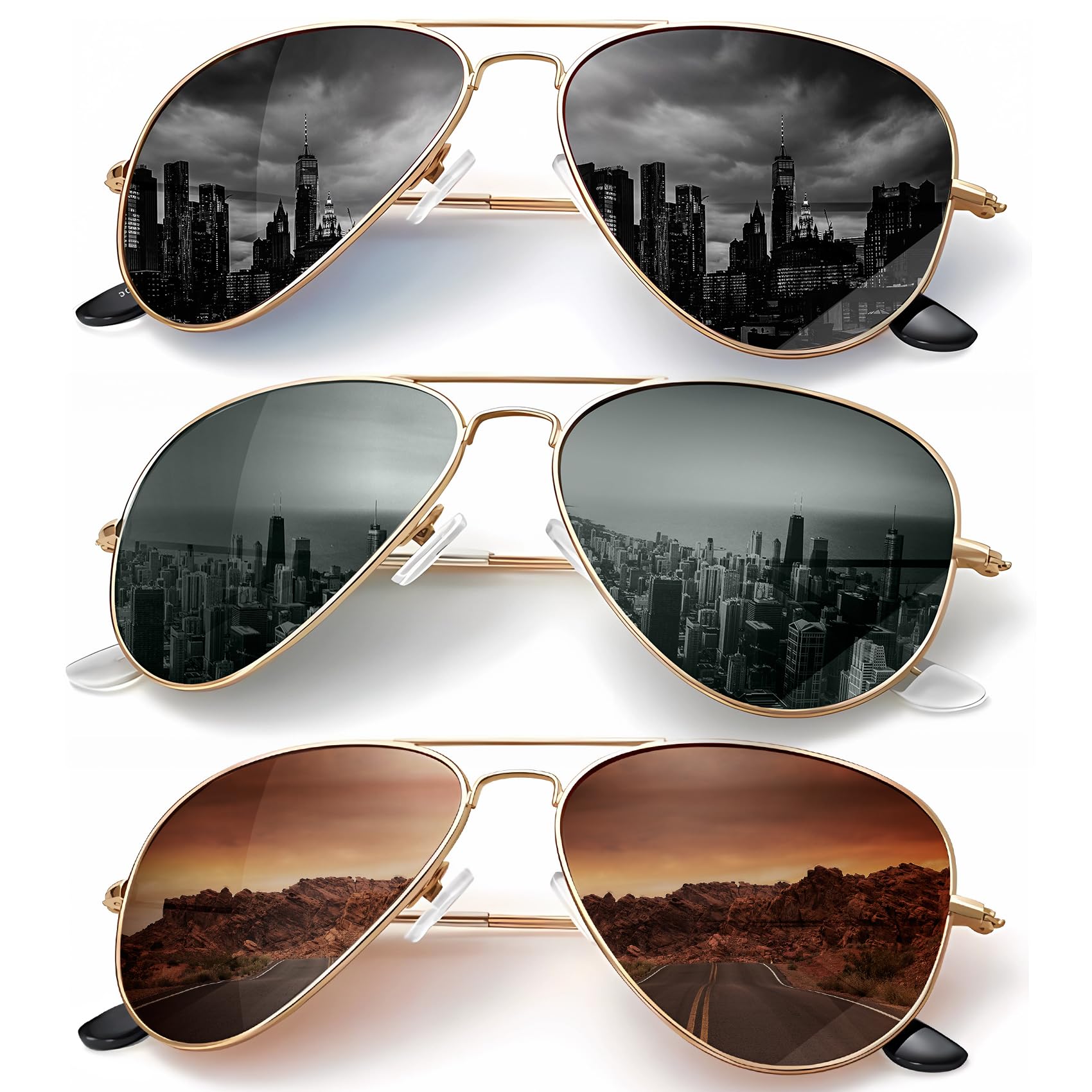Classic Aviator Polarized Sunglasses UV Protection Frame
