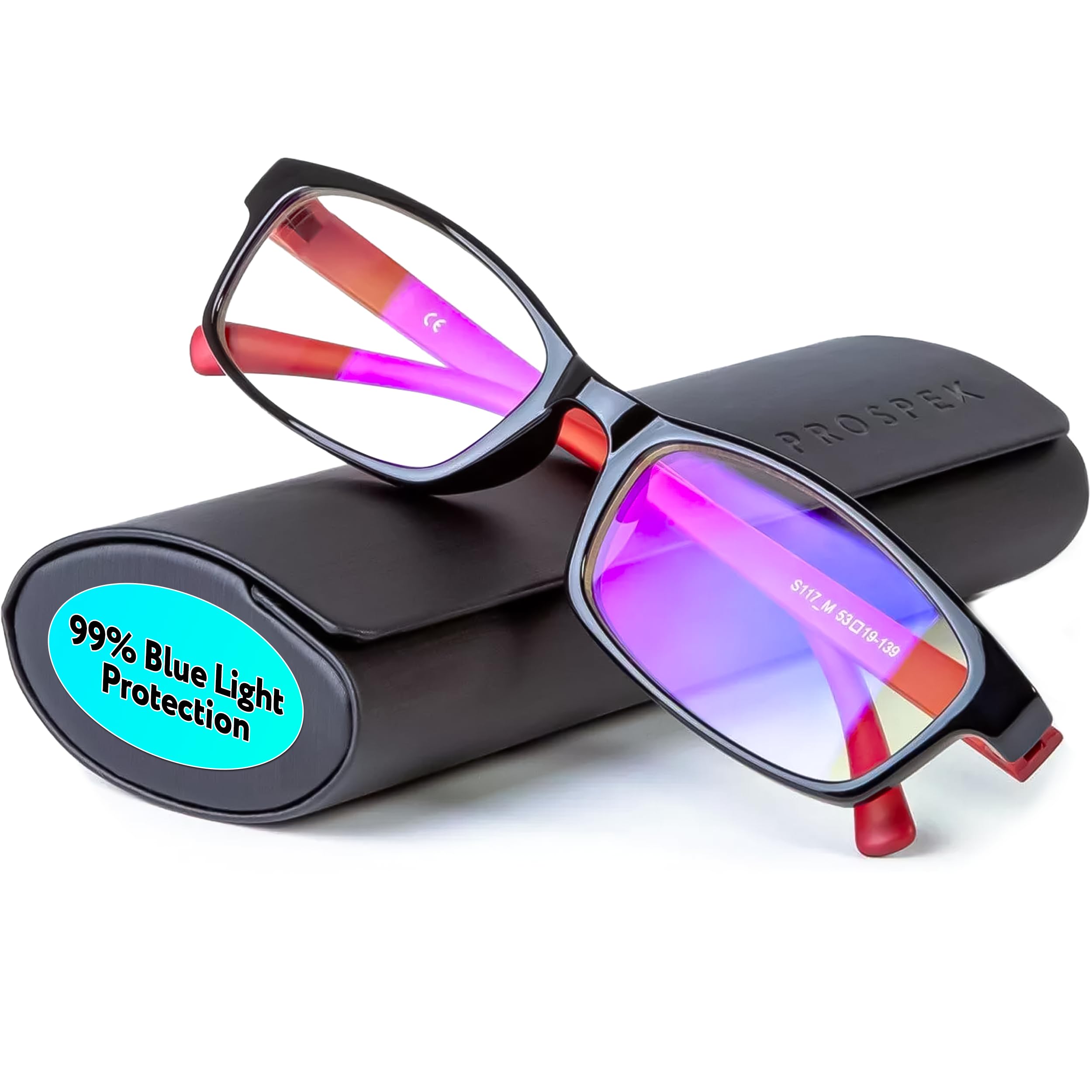 Blue Light Reading Glasses Computer Use Clear Lens 0–3.0