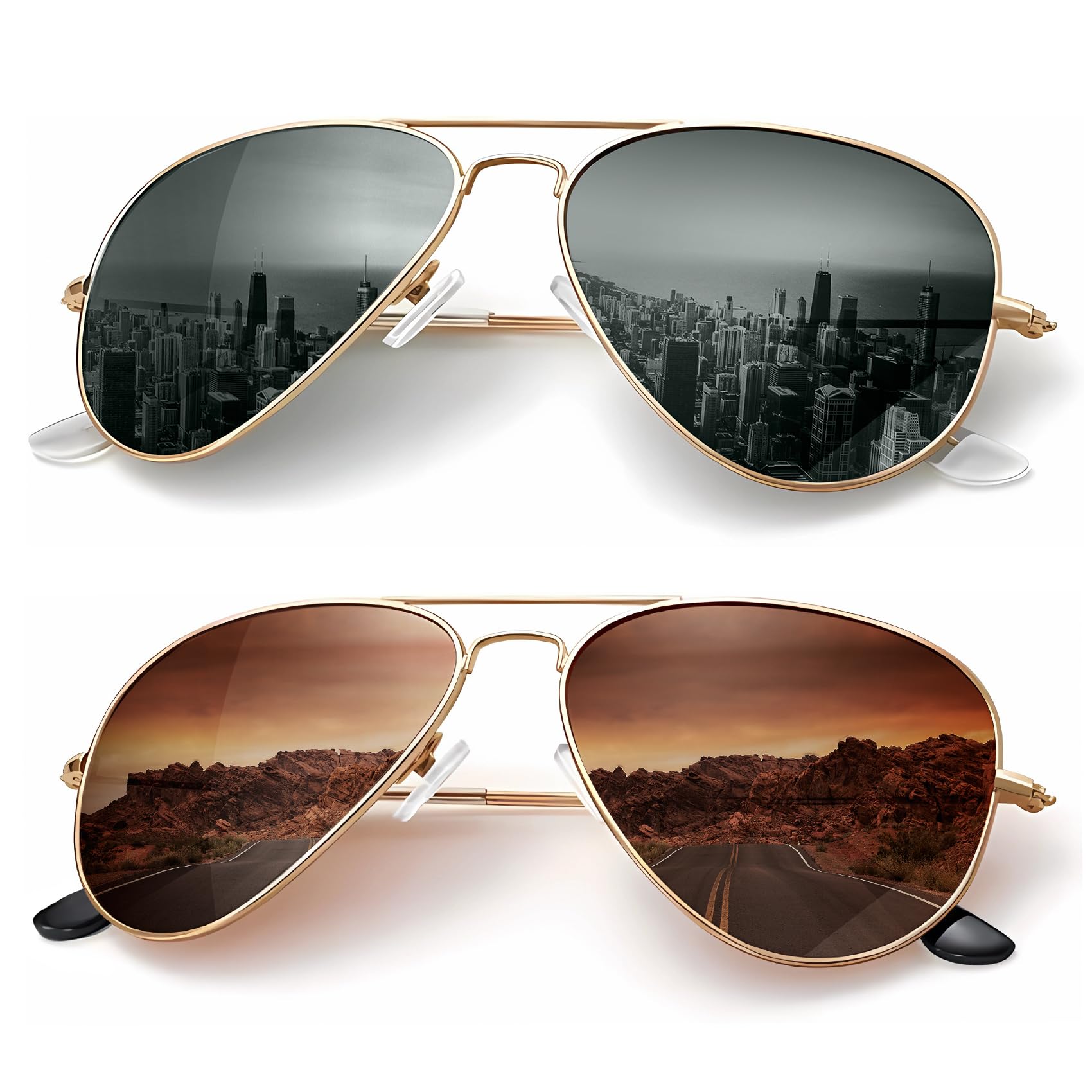 Classic Aviator Polarized Sunglasses UV Protection Frame