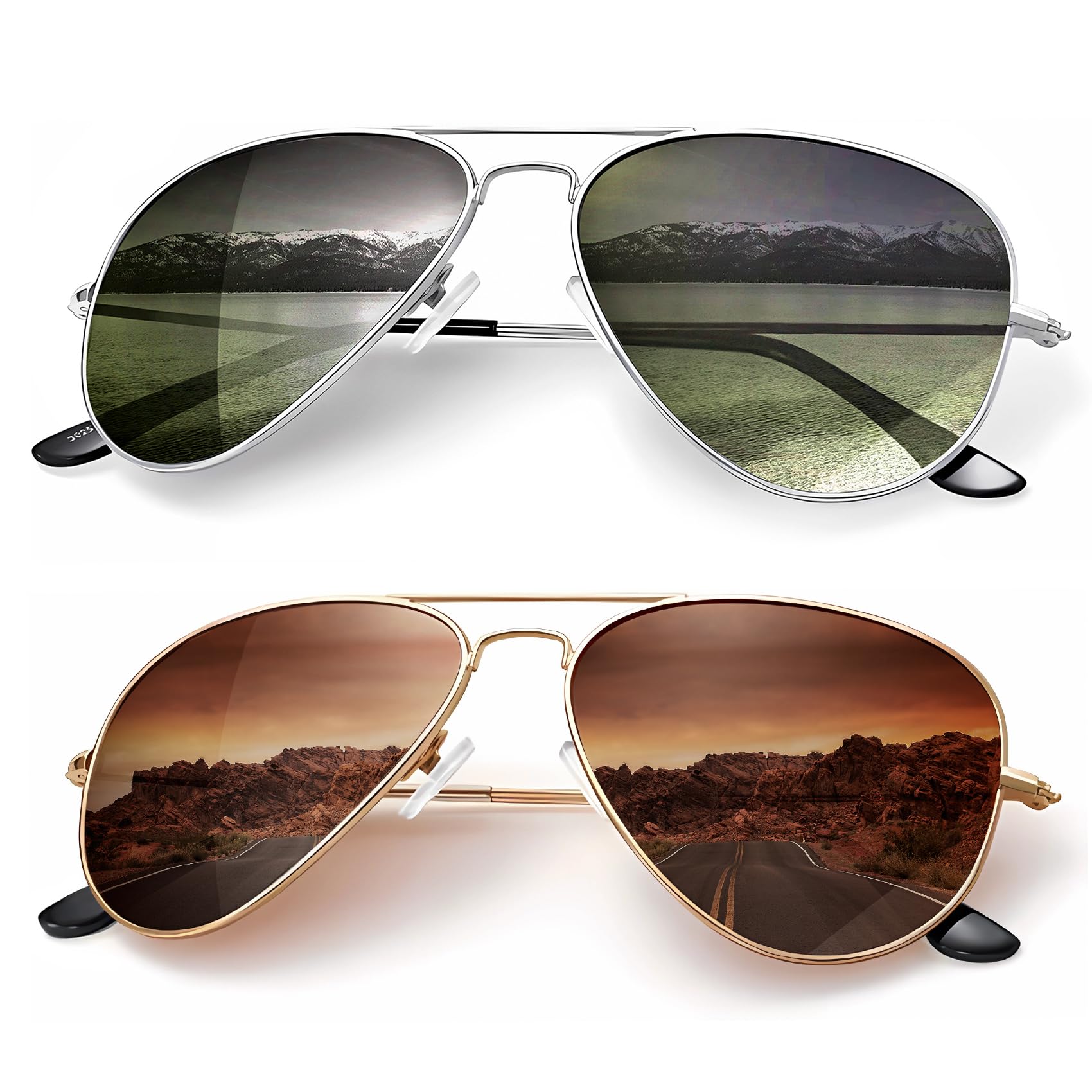 Classic Aviator Polarized Sunglasses UV Protection Frame