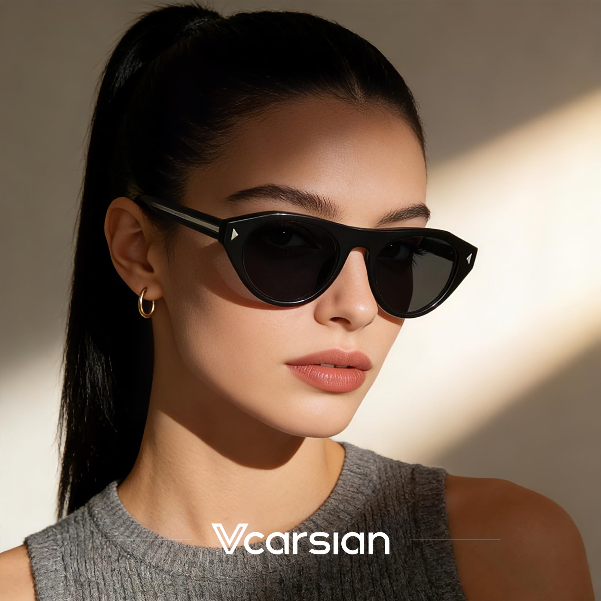 Retro Oval Cat Eye Sunglasses Y2K Vintage Frame