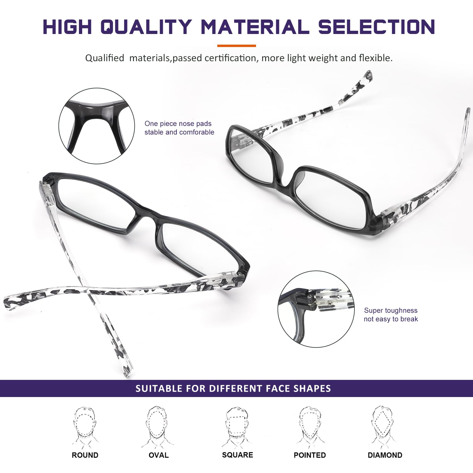 Blue Light Reading Glasses Set Anti-Glare UV Protection