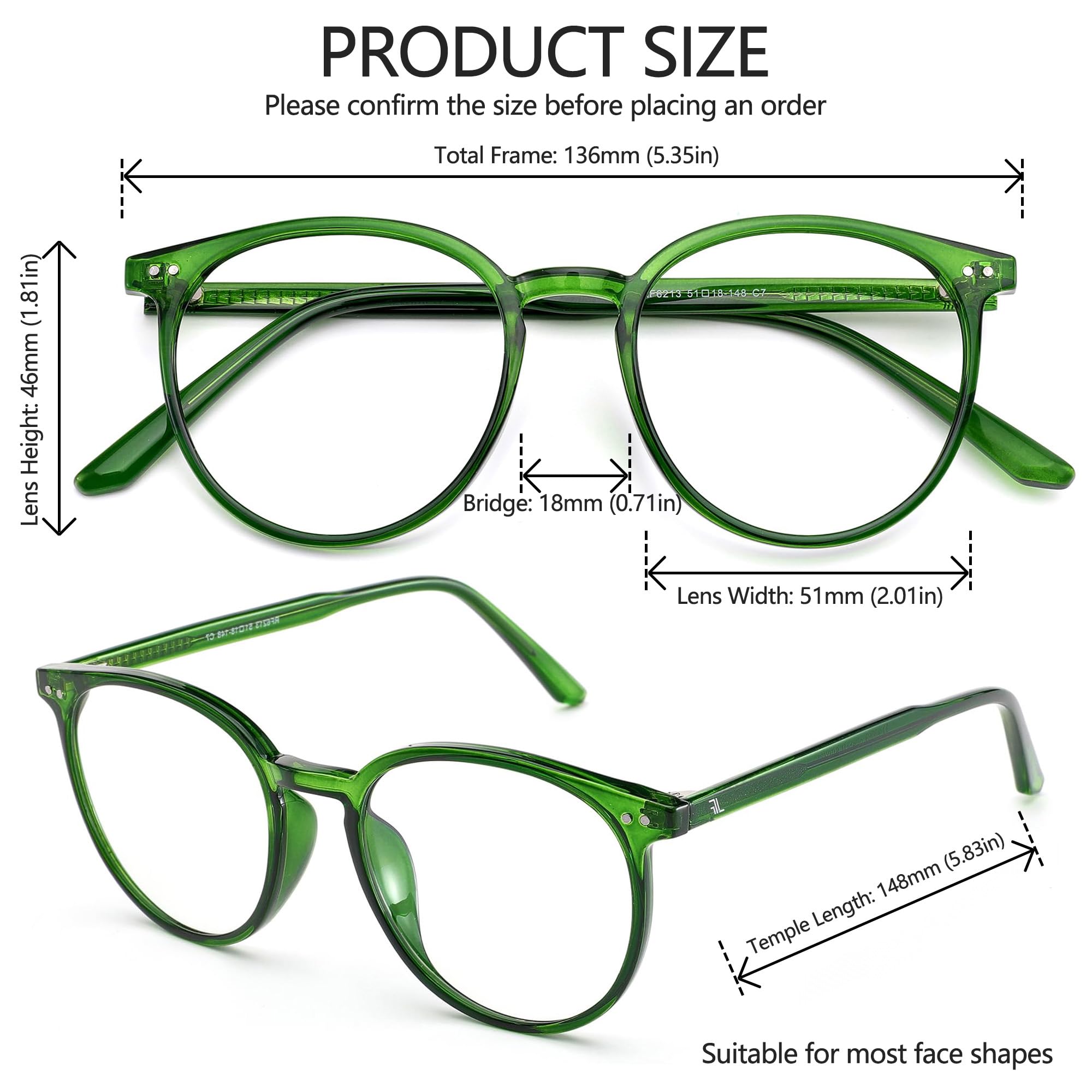 Round Blue Light Blocking Glasses Anti Eyestrain Computer Use
