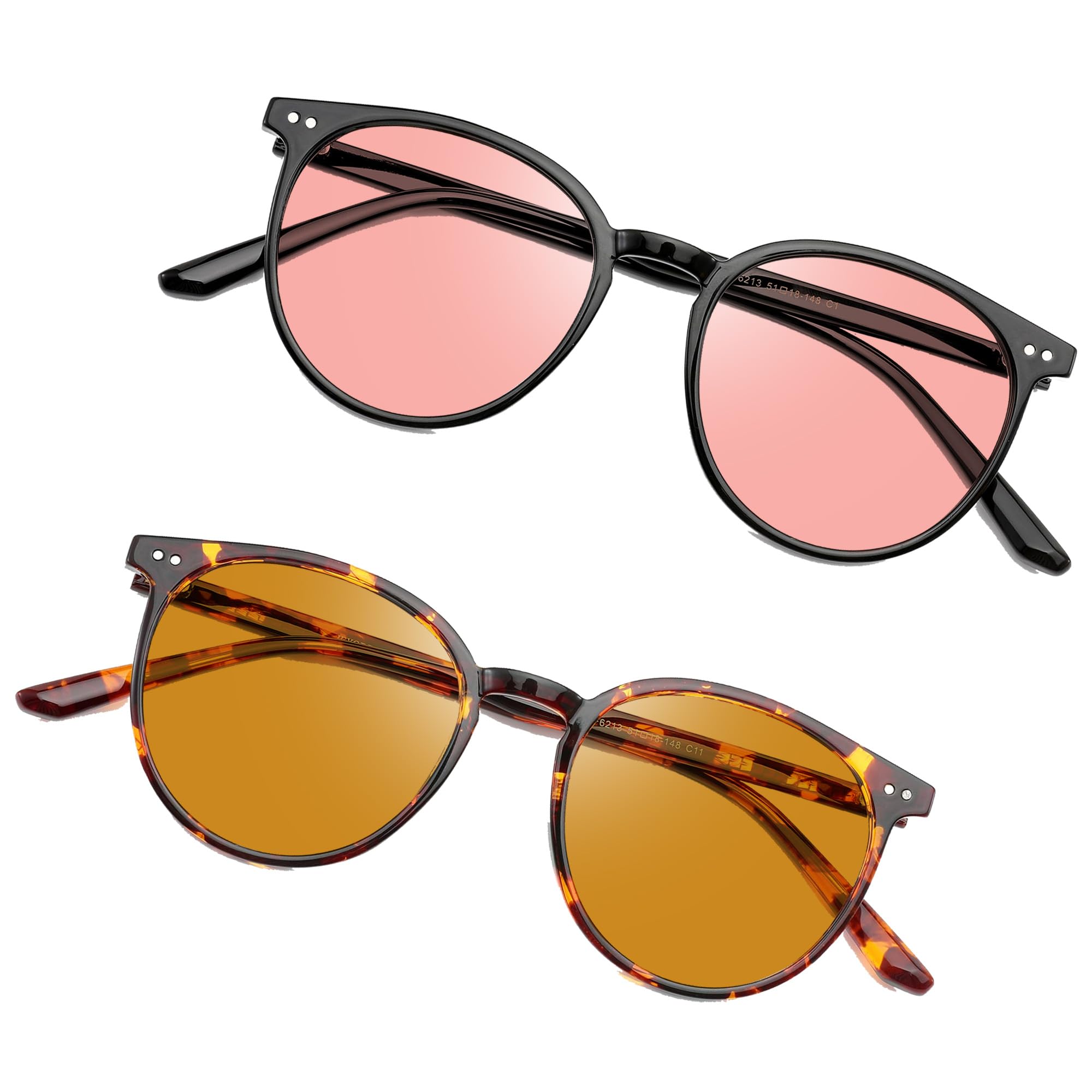 Round Blue Light Blocking Glasses Anti Eyestrain Computer Use
