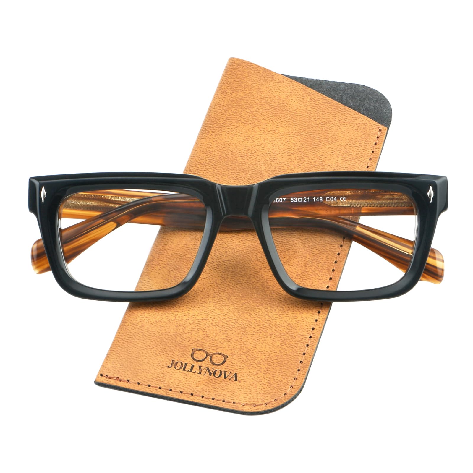 Retro Rectangle Acetate Glasses Frame Thick Optical Eyewear