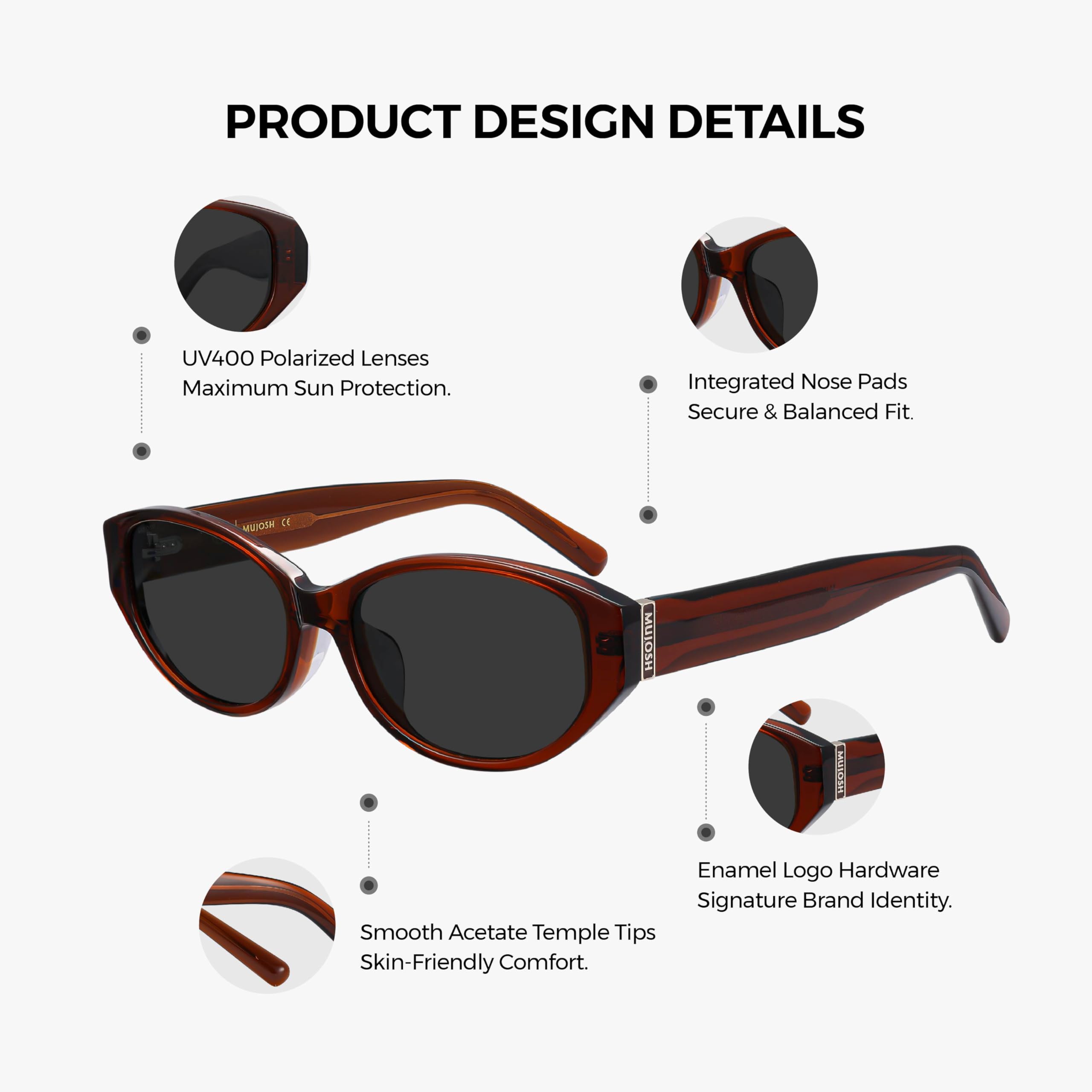Vintage Cat Eye Sunglasses Acetate Frame Unisex