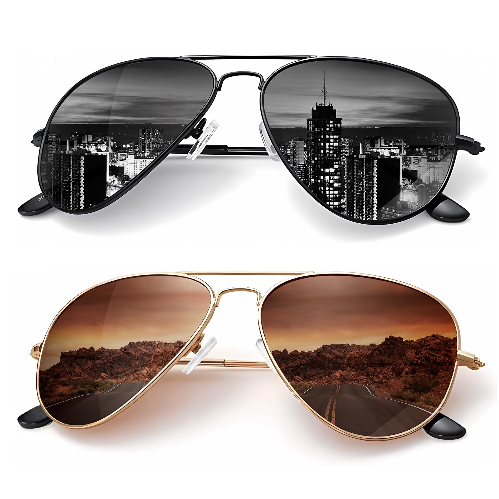 Classic Aviator Polarized Sunglasses UV Protection Frame