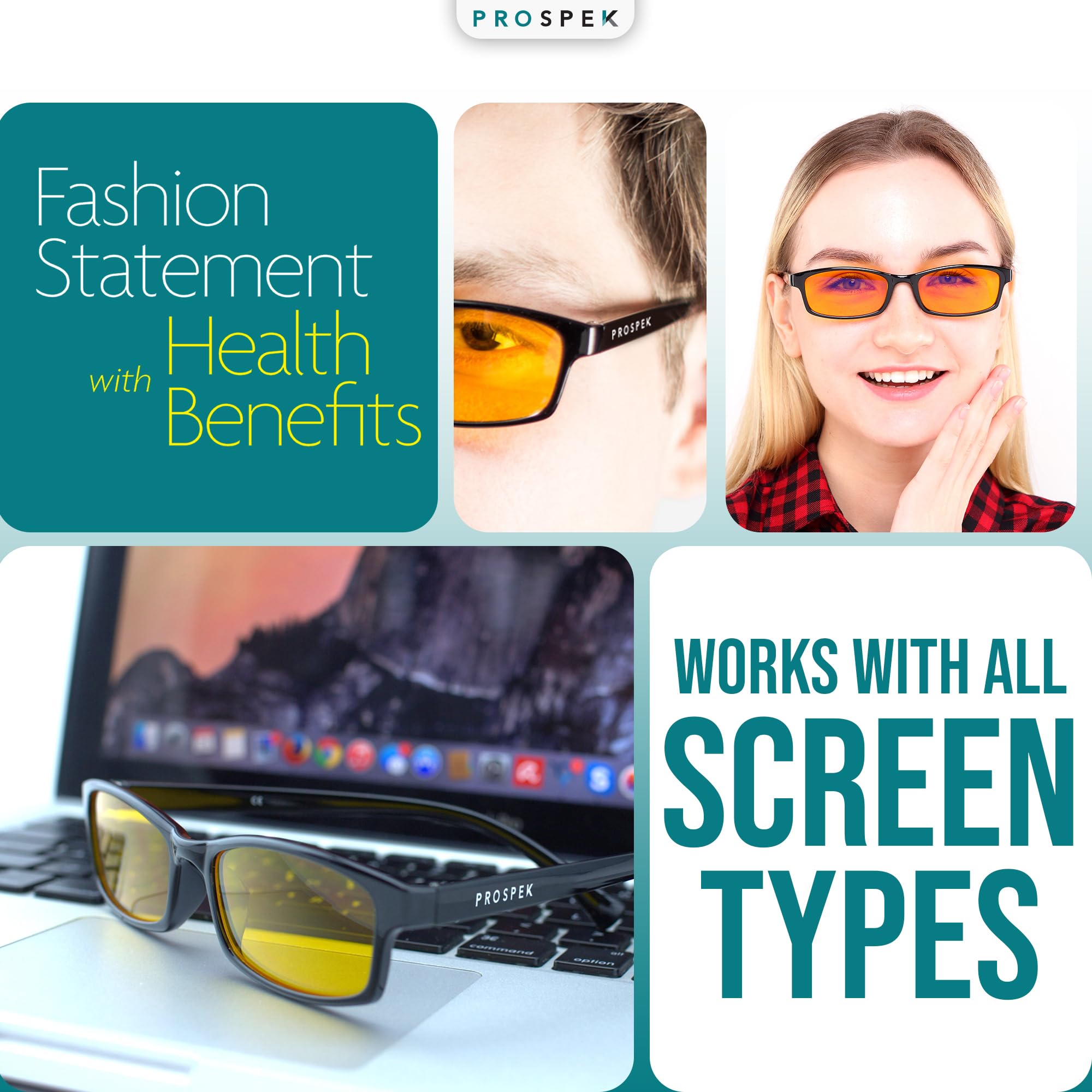 Blue Light Reading Glasses Computer Use Clear Lens 0–3.0