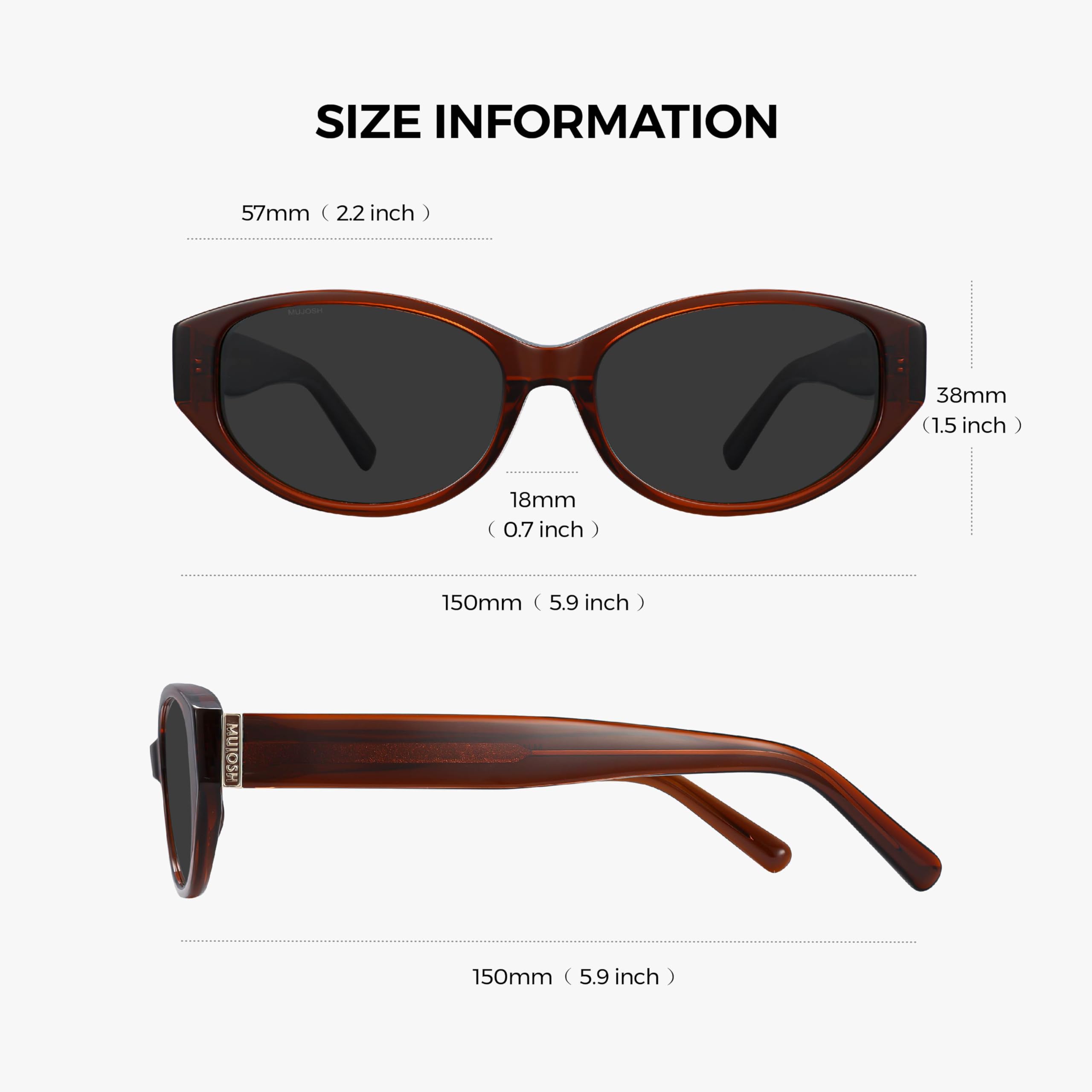 Vintage Cat Eye Sunglasses Acetate Frame Unisex