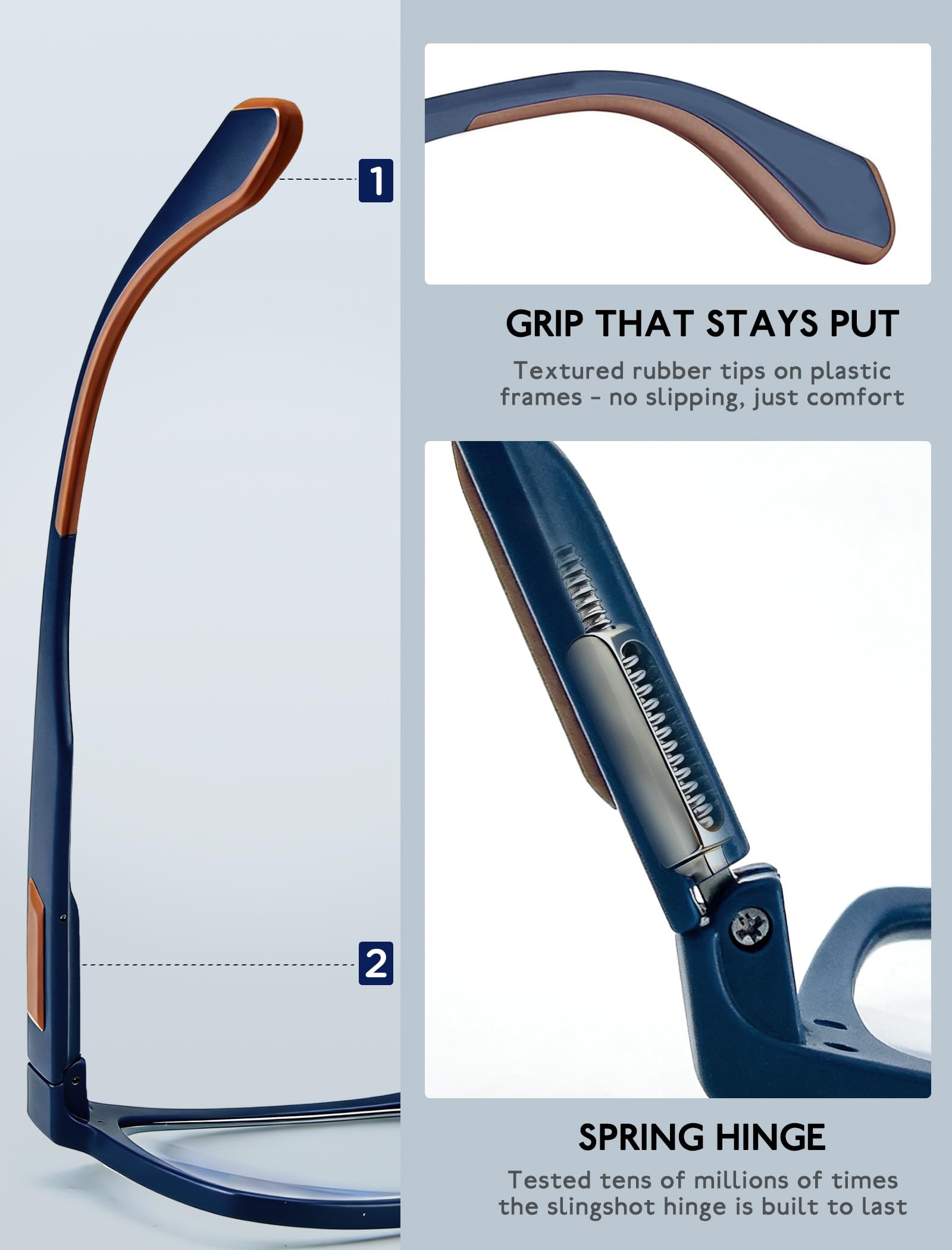 Oversized Reading Glasses Blue Light Anti-Glare UV Protection