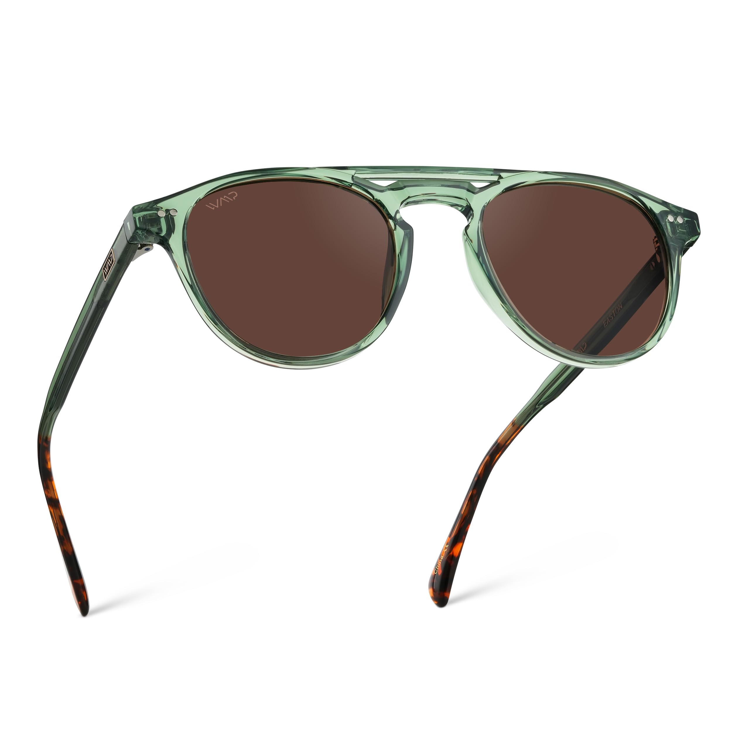Square Polarized Sunglasses Narrow Fit Double Bridge Frame