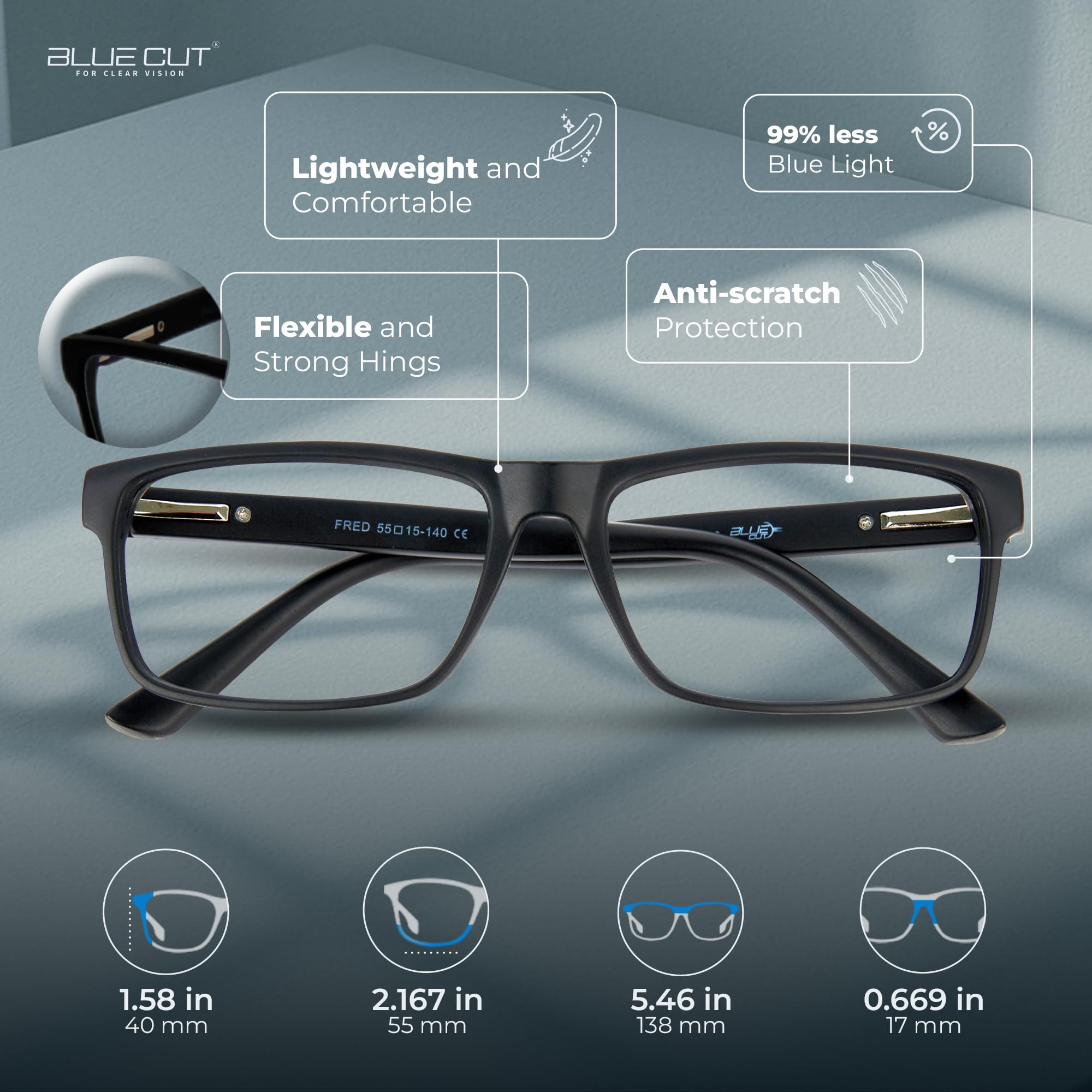 Blue Light Blocking Glasses Anti Fatigue Computer Use Frame