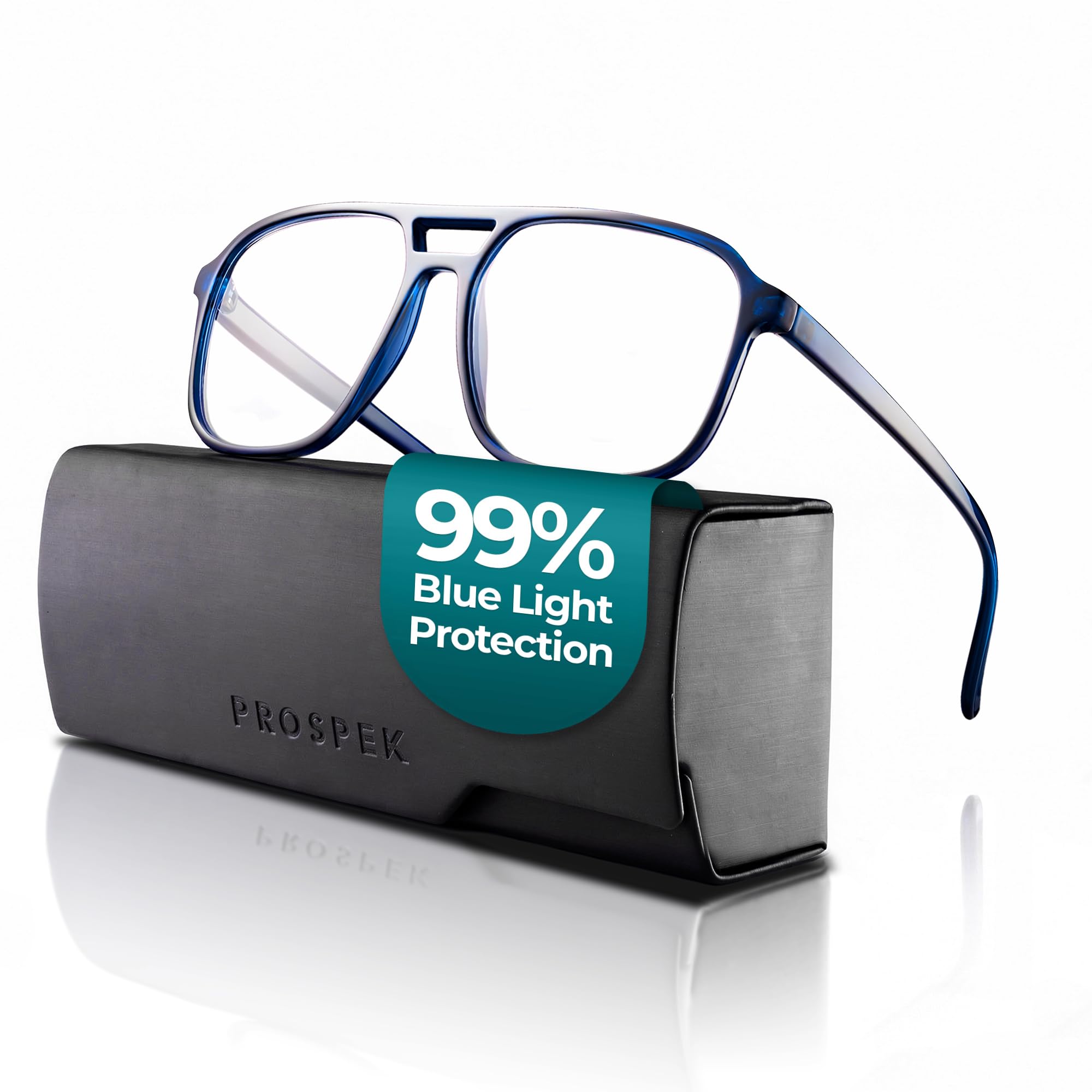 Blue Light Reading Glasses Computer Use Clear Lens 0–3.0