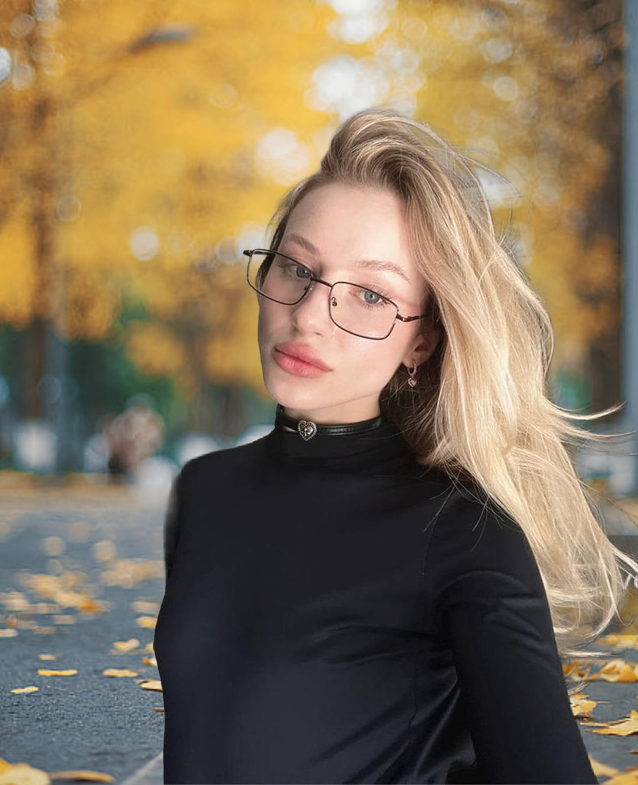 Y2K Rectangle Blue Light Glasses Metal Frame Unisex