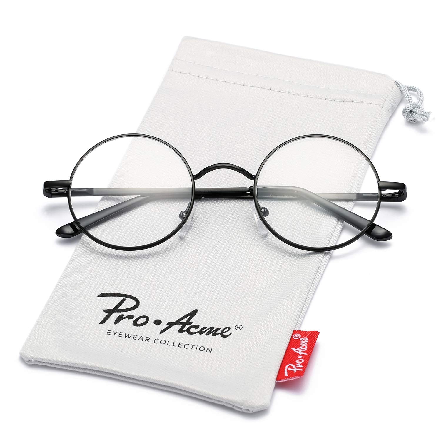 Retro Small Round Glasses Clear Lens Metal Frame