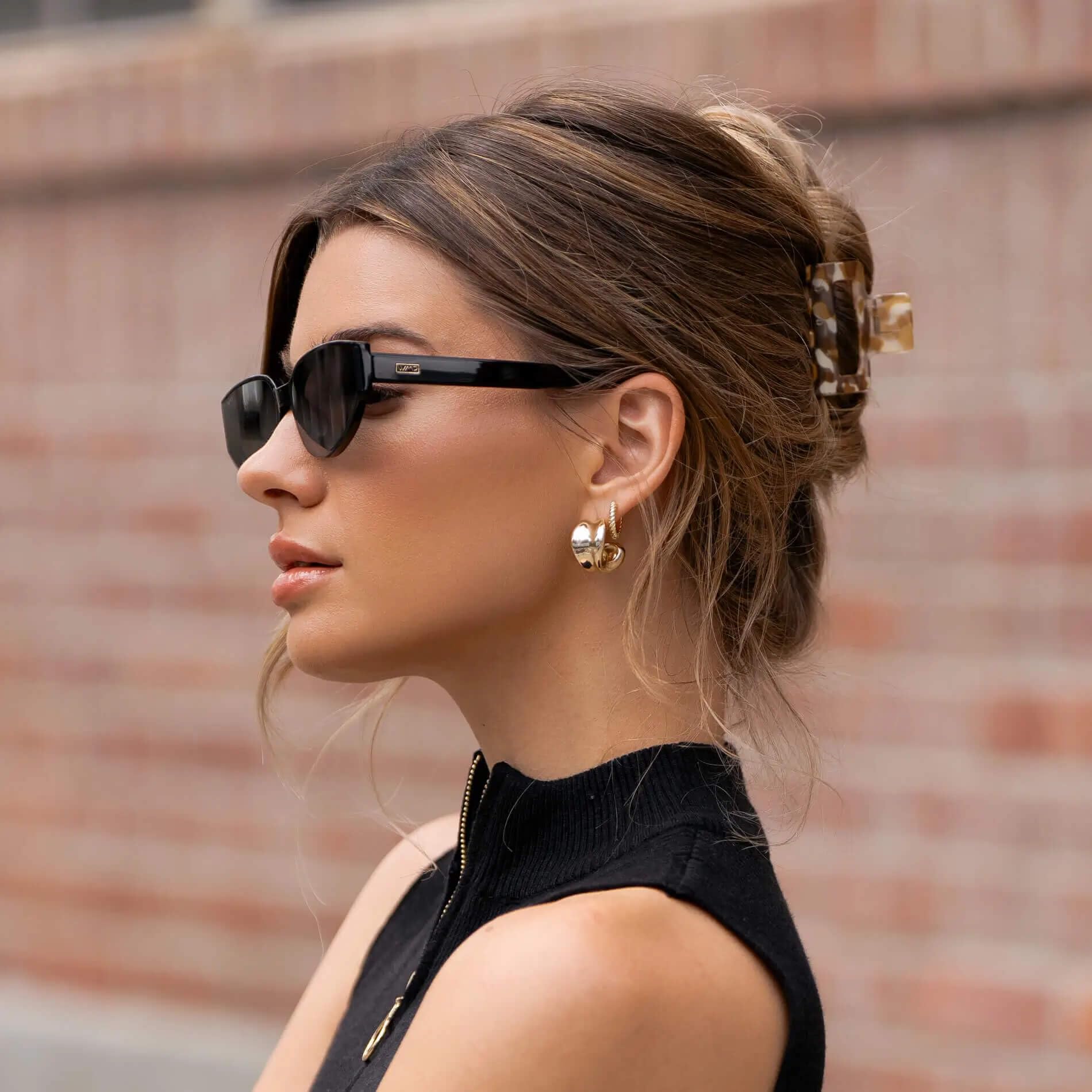 Narrow Cat Eye Sunglasses Acetate Frame Anti Reflective