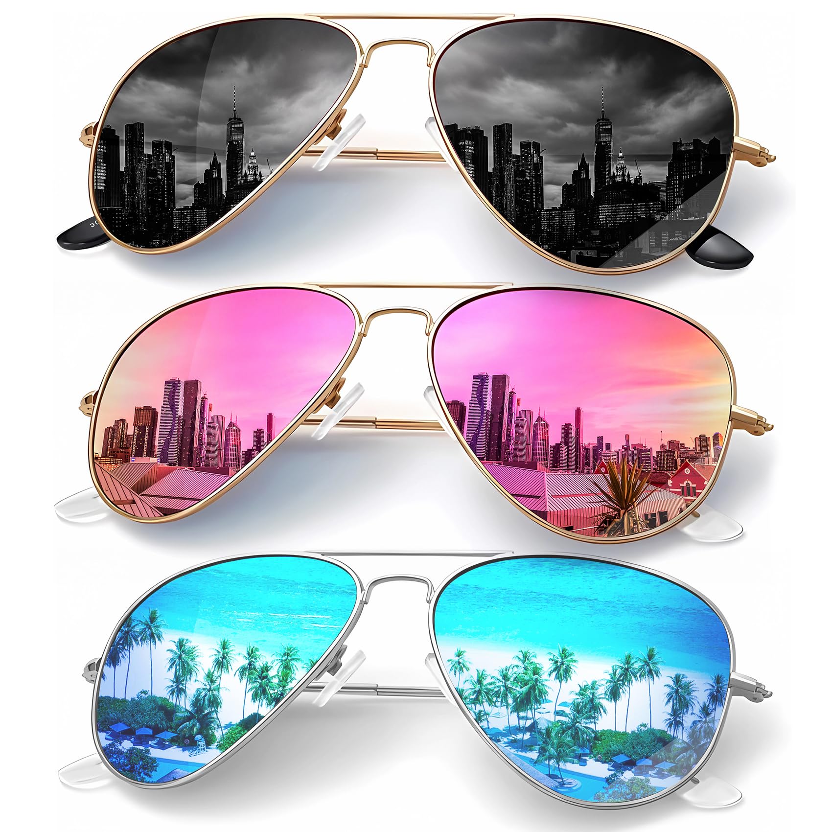 Classic Aviator Polarized Sunglasses UV Protection Frame
