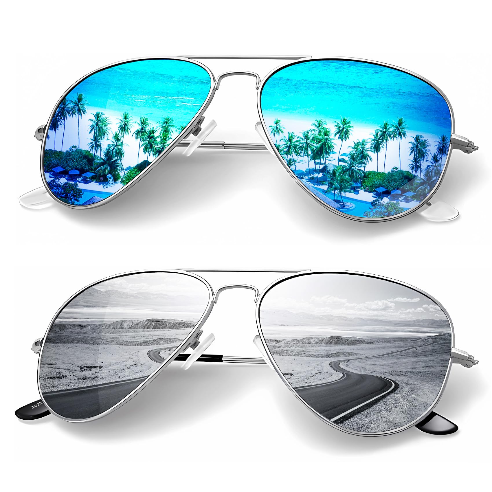 Classic Aviator Polarized Sunglasses UV Protection Frame