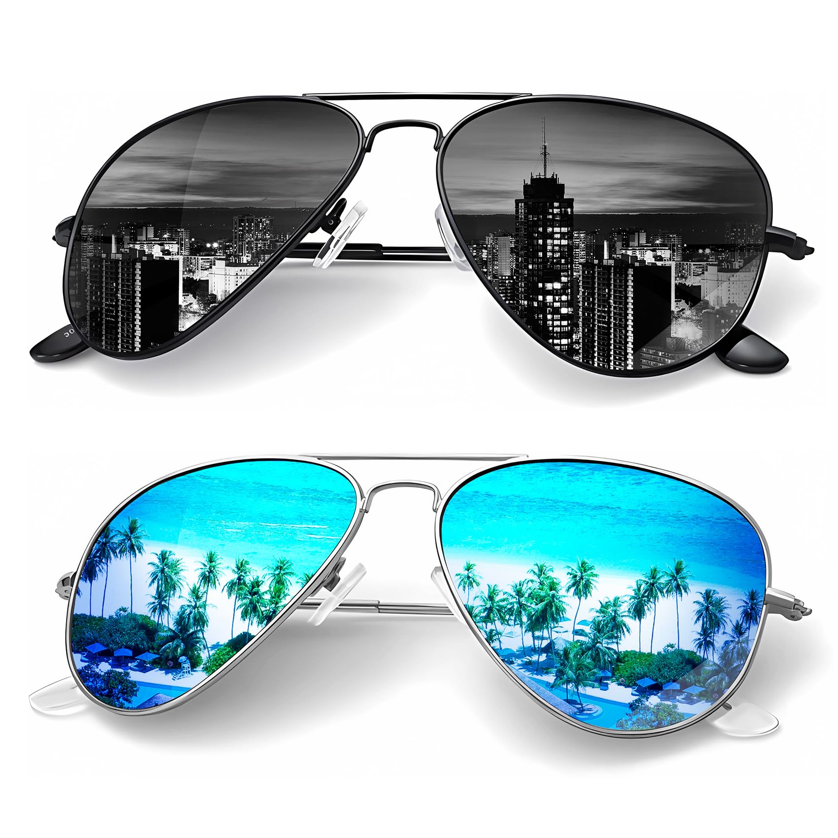 Classic Aviator Polarized Sunglasses UV Protection Frame